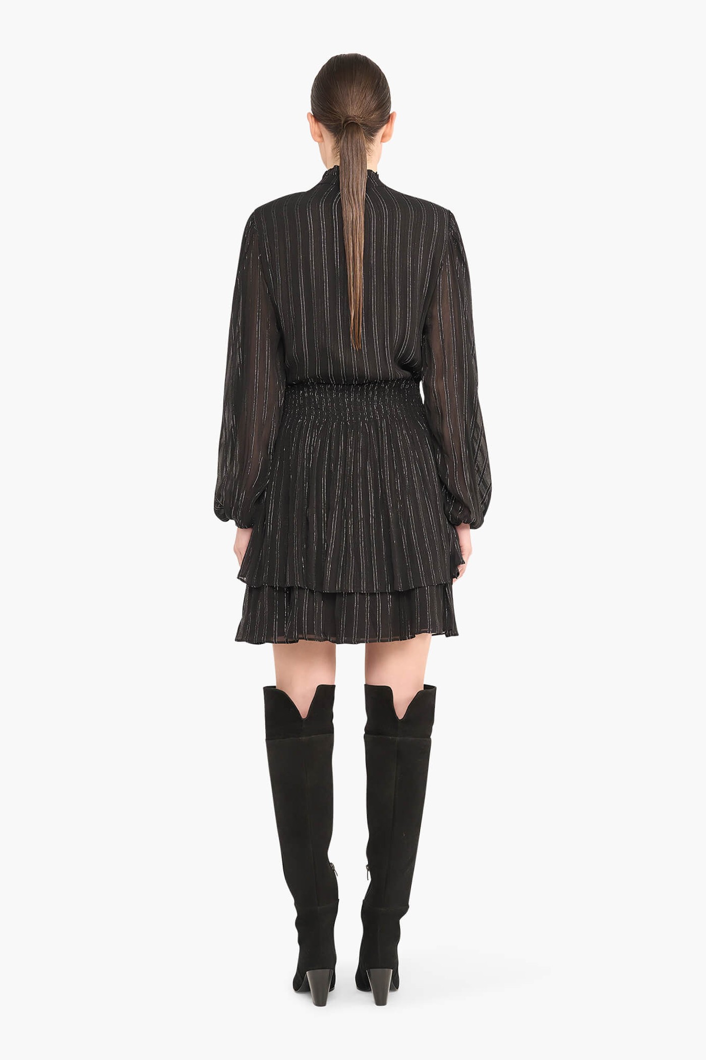 Jurk Zwart Elastiek Lurex Ari
