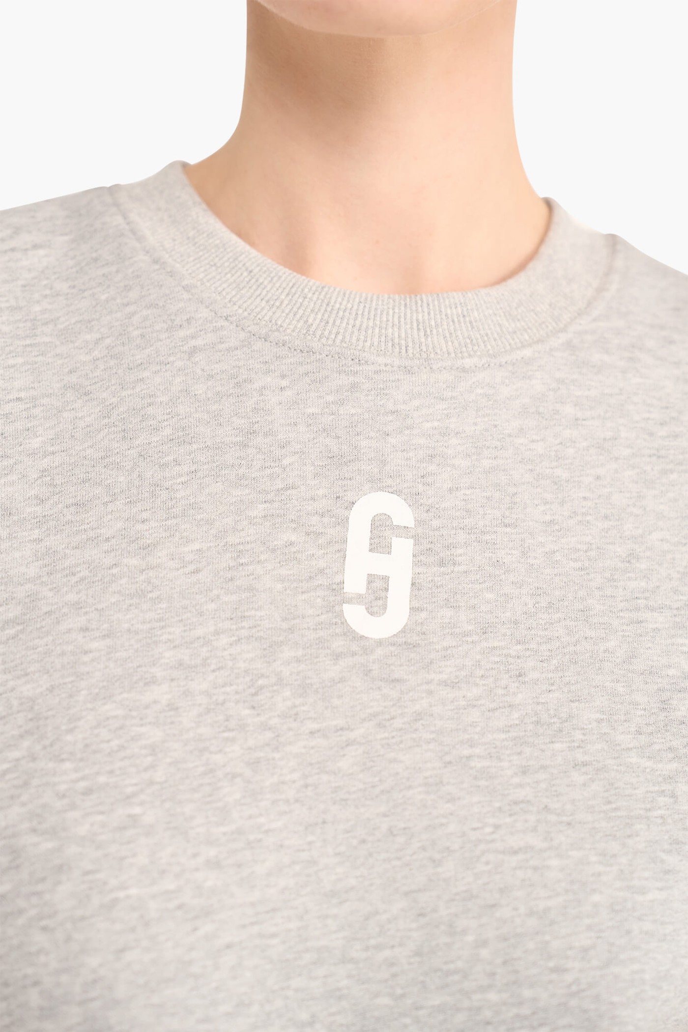 Sweater Dames Katoen Logo Wit Andy Grijs
