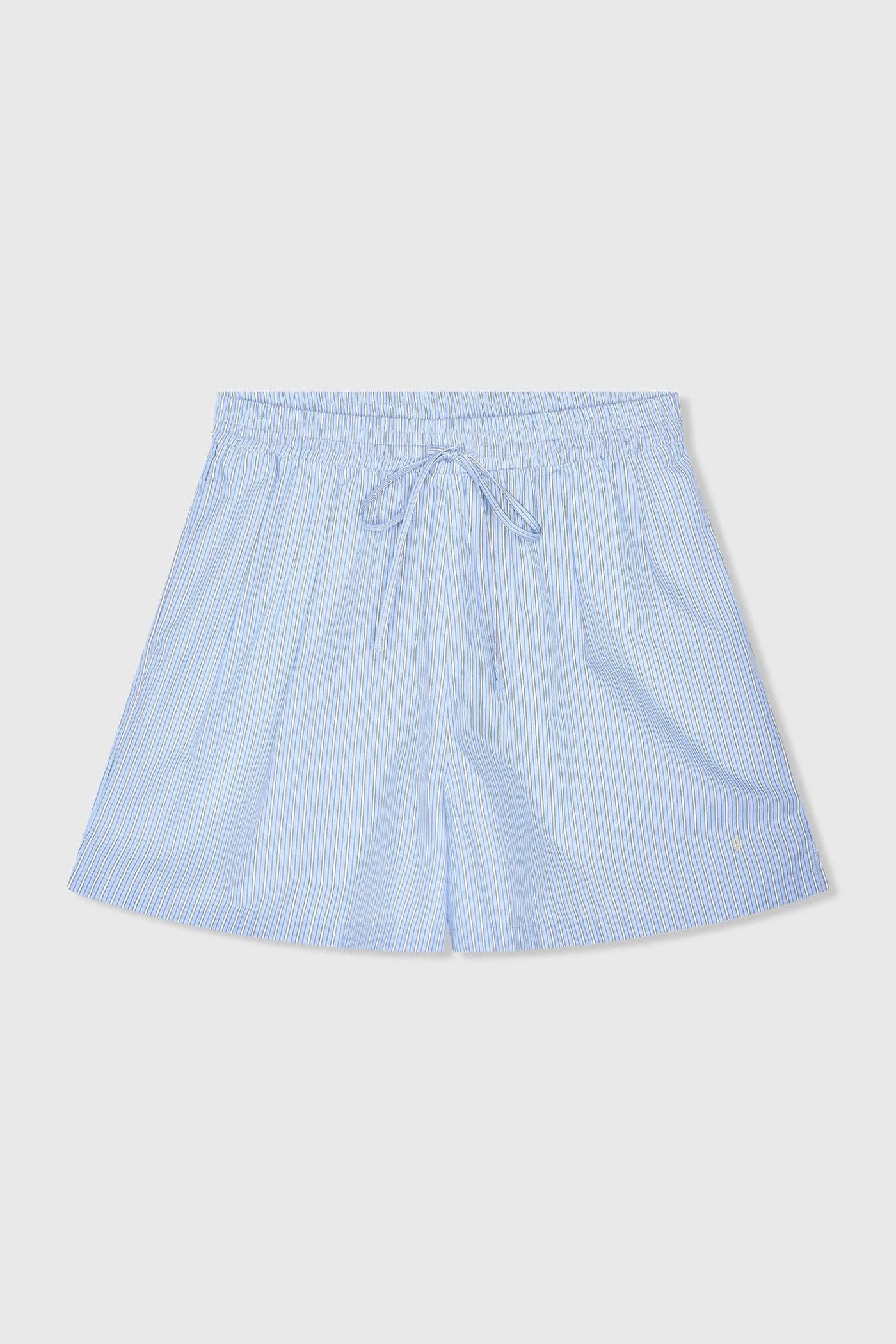 Kort Gestreept Katoenen Broekje Shorts Ronan Blauw