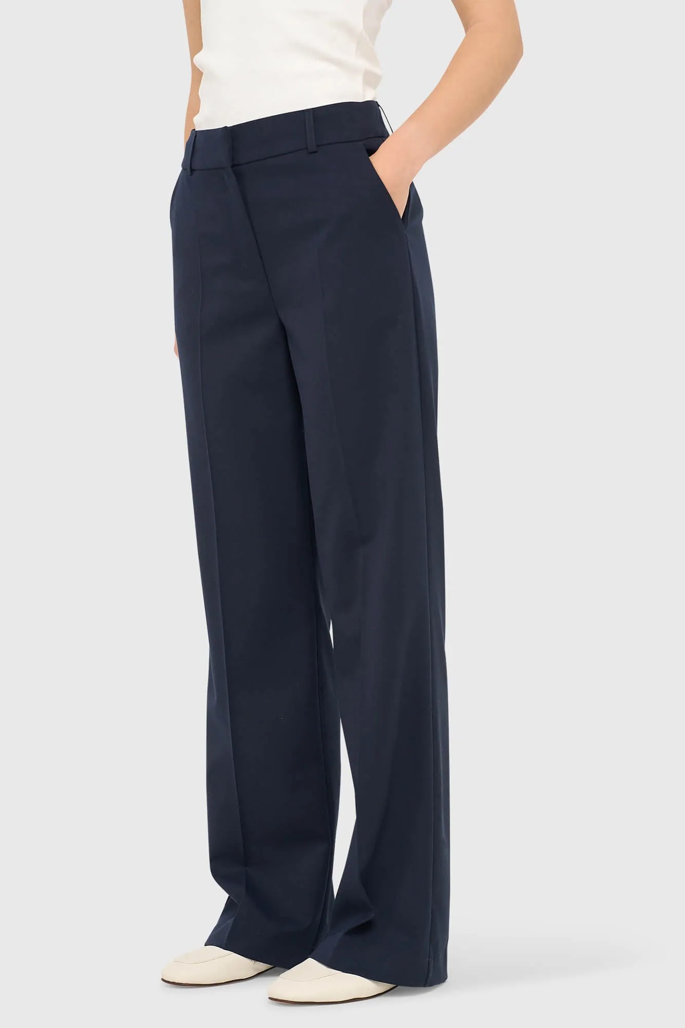 Broek Dames Rechte Wijde Pijp Emil Blauw