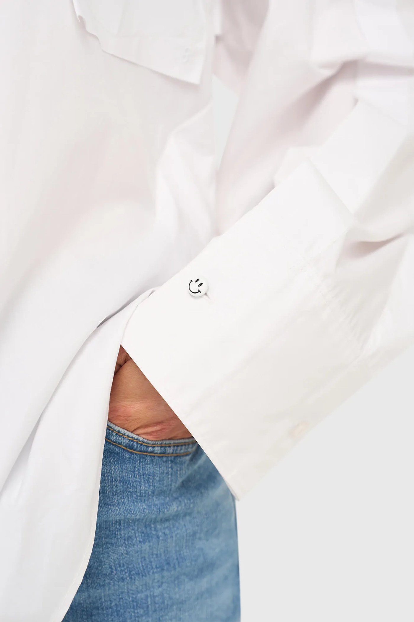 Witte Katoenen Oversized Dames Blouse Phil