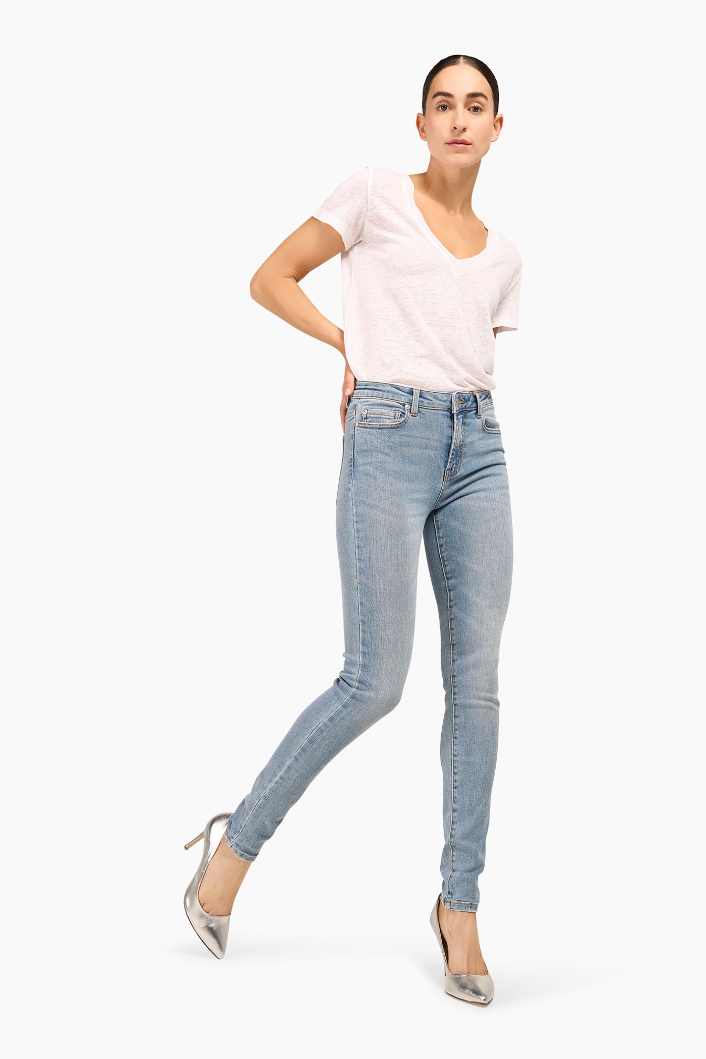 HIGH RISE SKINNY JEANS ROCKET BLAUW 323