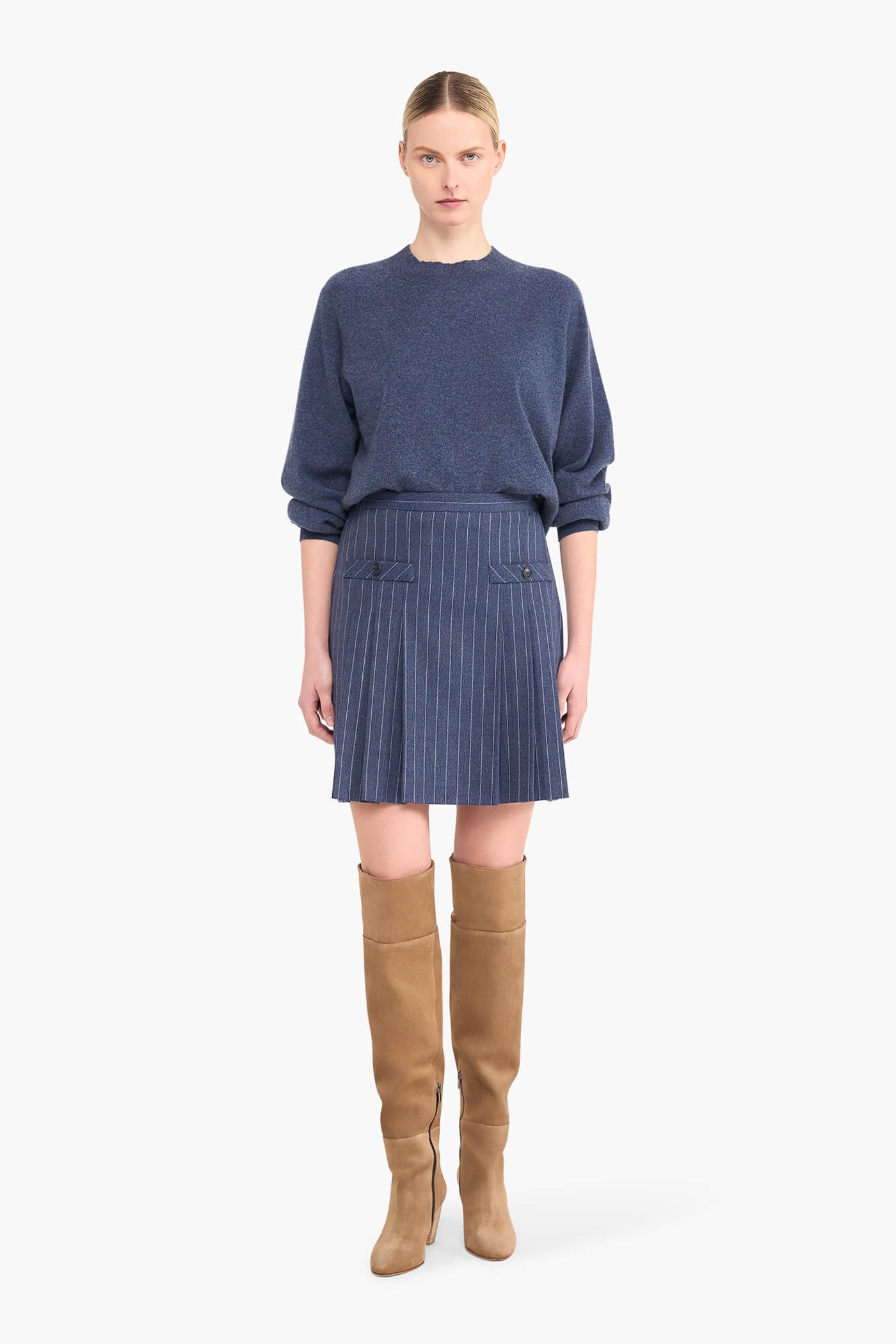 ROKJE PLOOIEN KRIJTSTREEP SAINT BLAUW