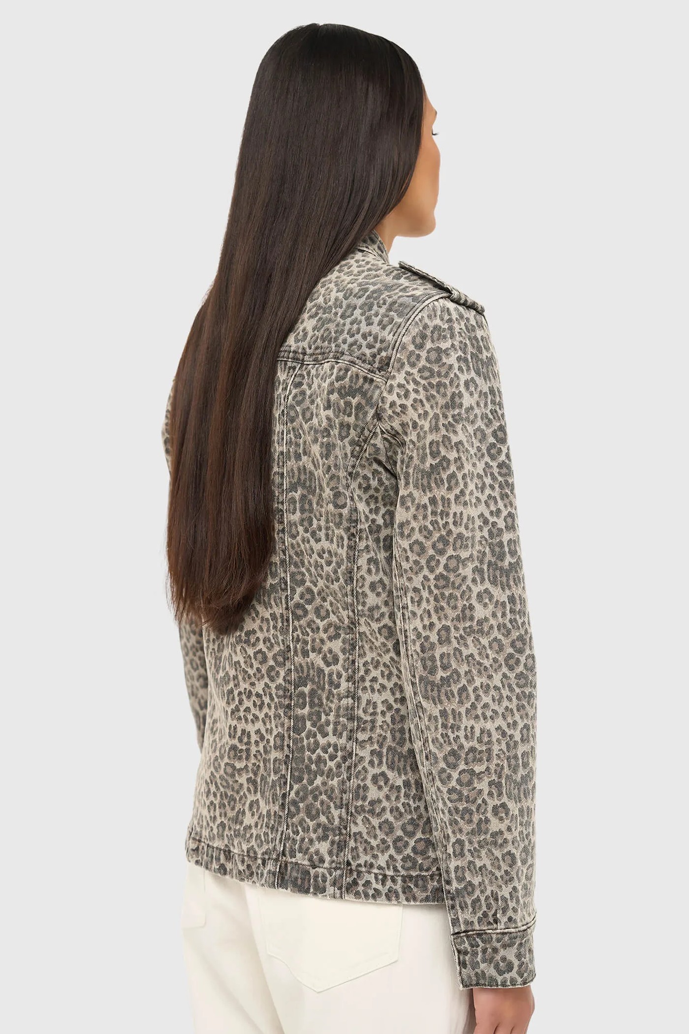 Panterprint Denim Spijkerjas Dames Dwayne