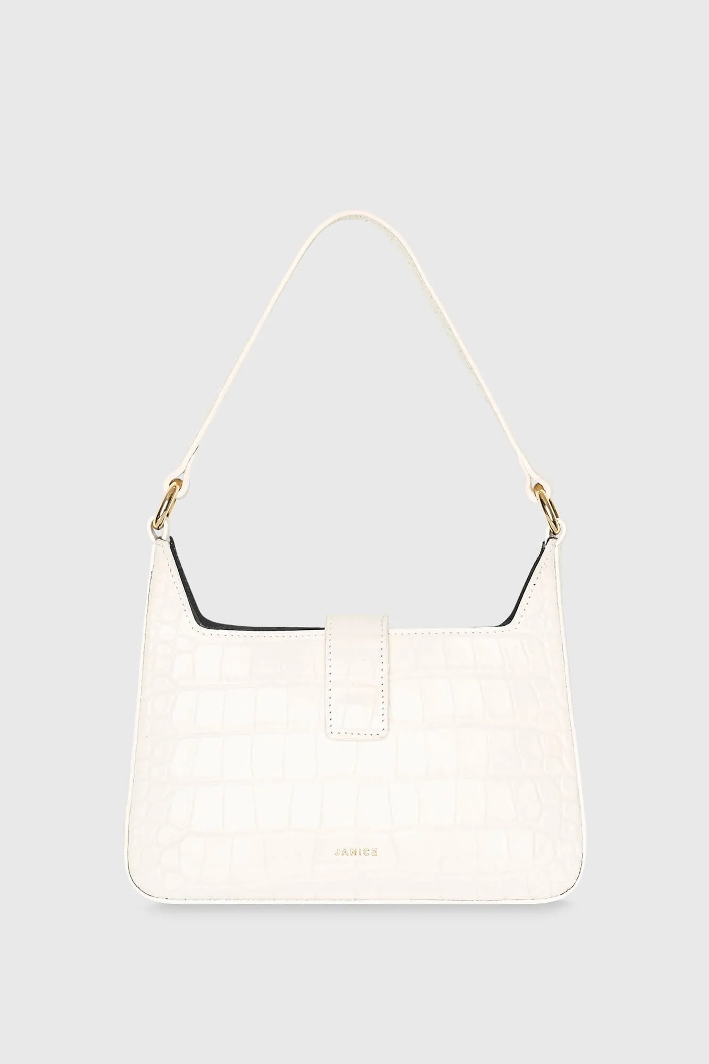 Leren Handtas Off White Croco Conan