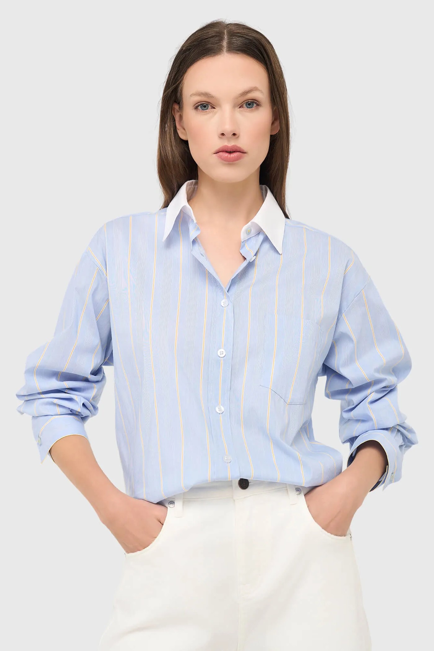 Dames Blouse Gestreept Blauw Kygo