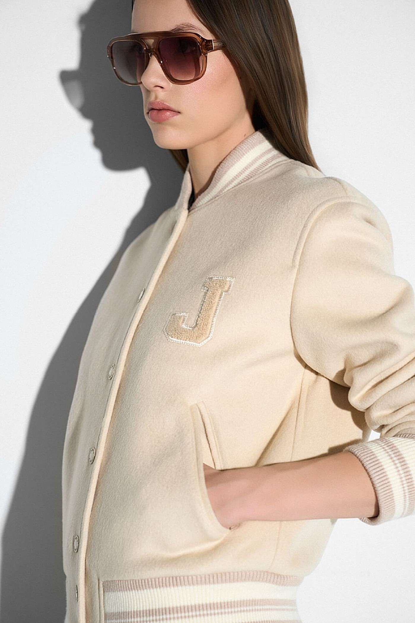 Cashmere Bomberjack Dames Double Face Beige Collin Beige