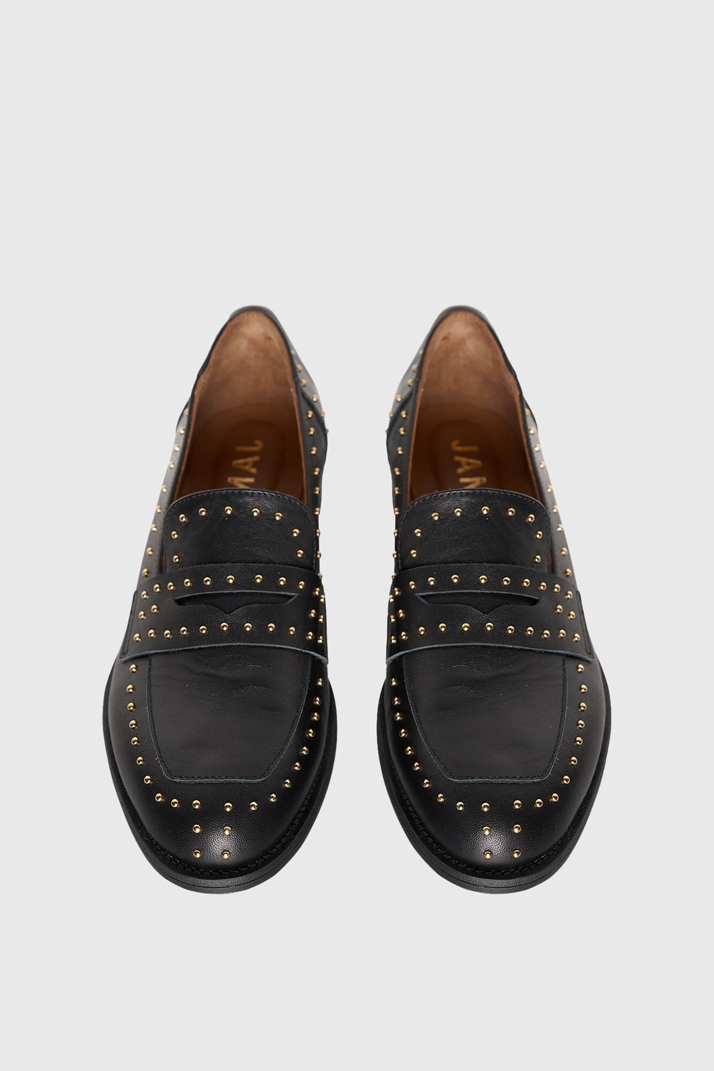 Loafer Dames Leer Studs Blake Zwart