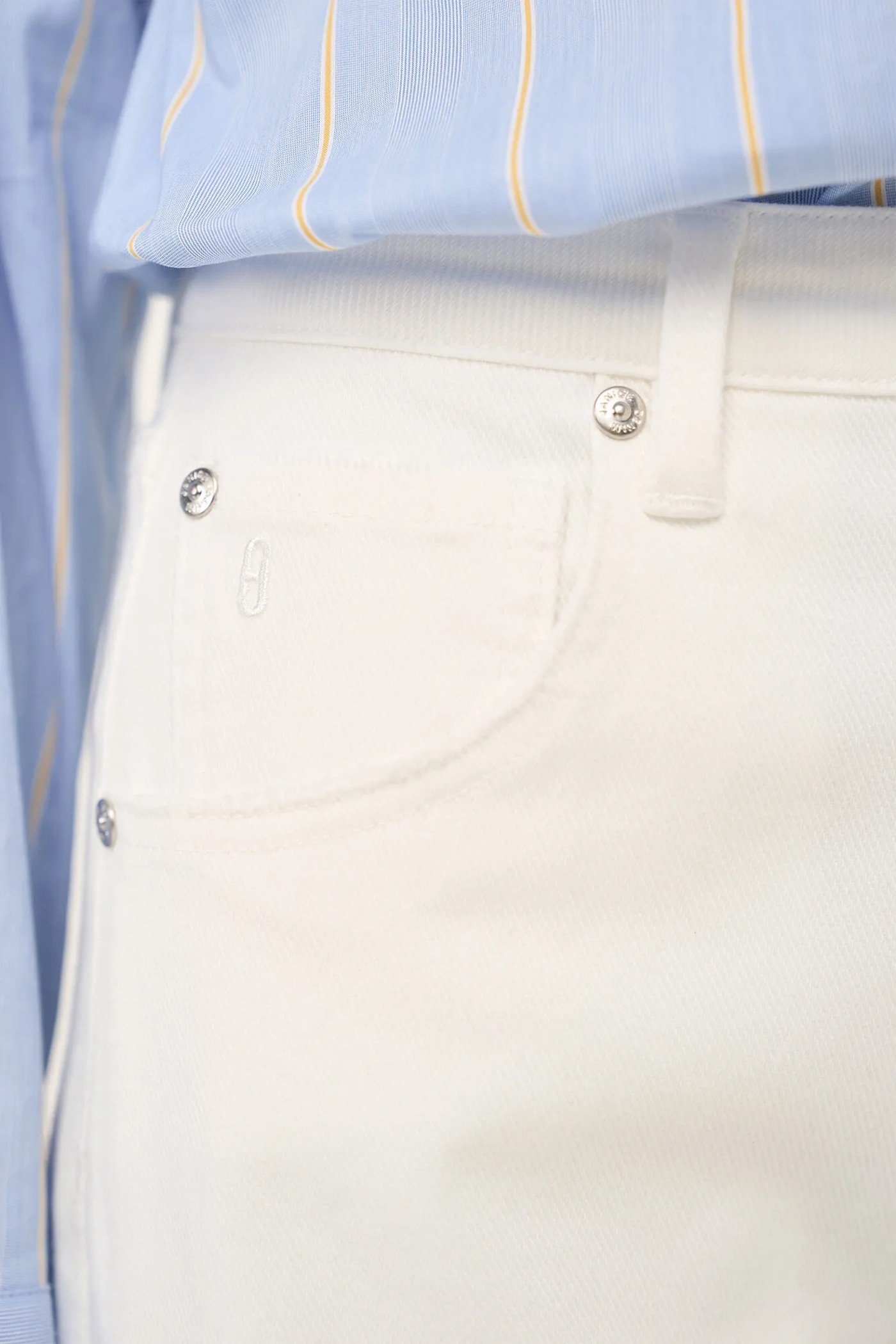 Short Denim Dames Stretch Bo White 183
