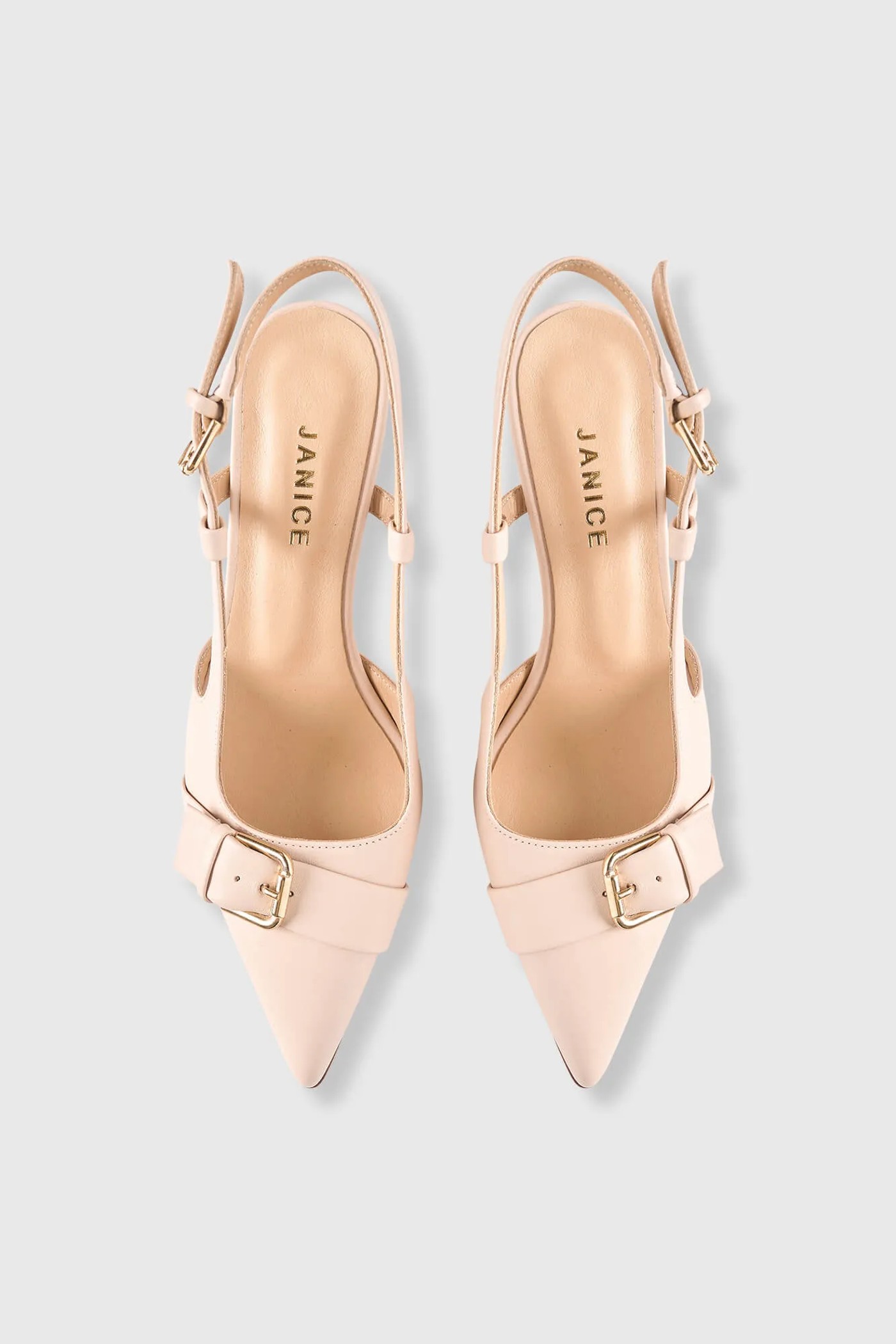 Slingbacks Dames Leer Hakje Roze Elio