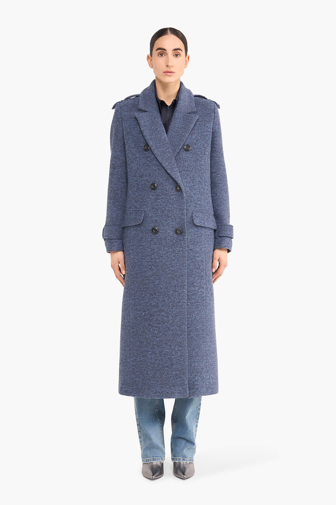 WOLLEN LANGE DAMES JAS LENNON BLAUW