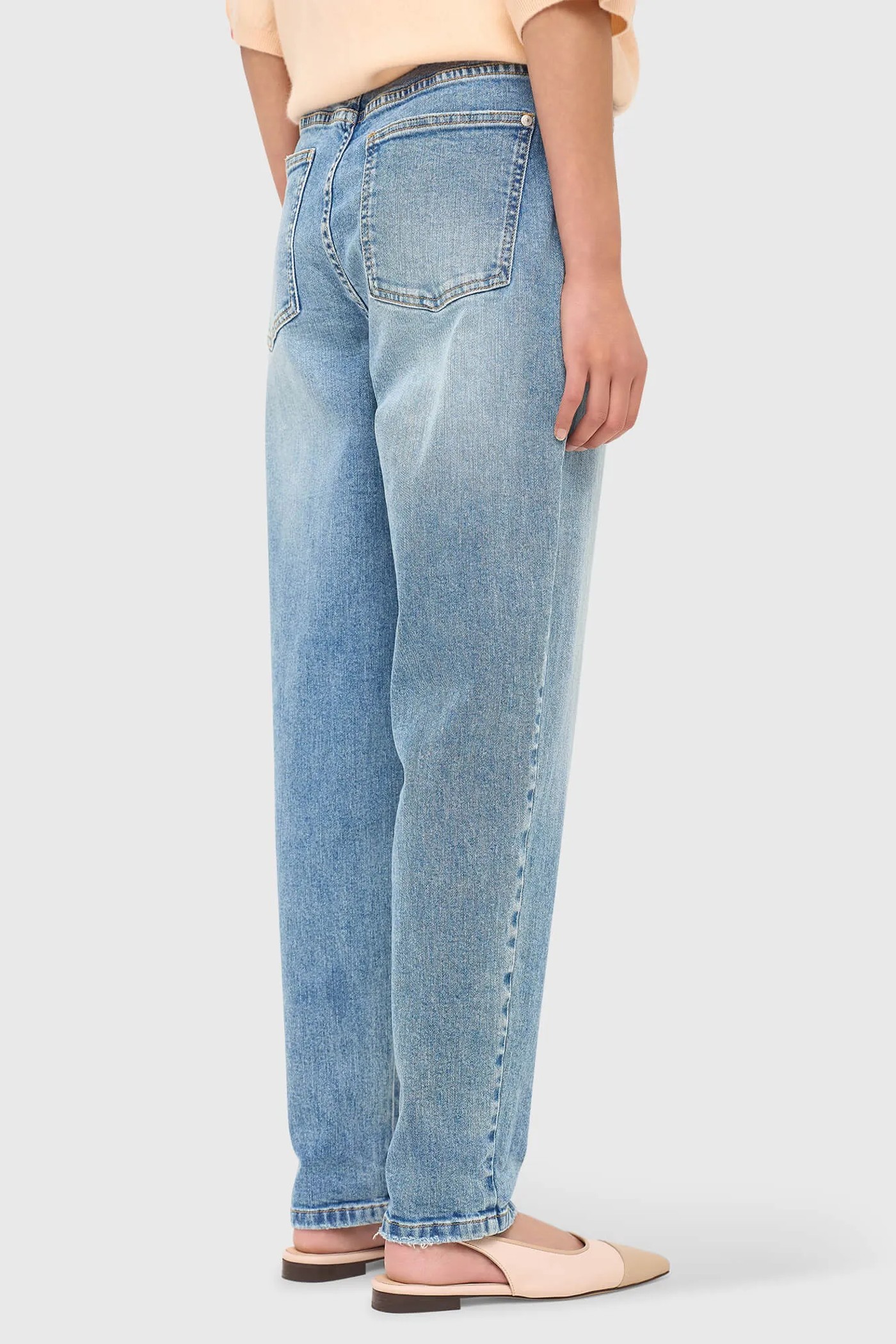 Worker Jeans Dames Barrel Fit Stretch Mid Rise Morrison Blauw 786