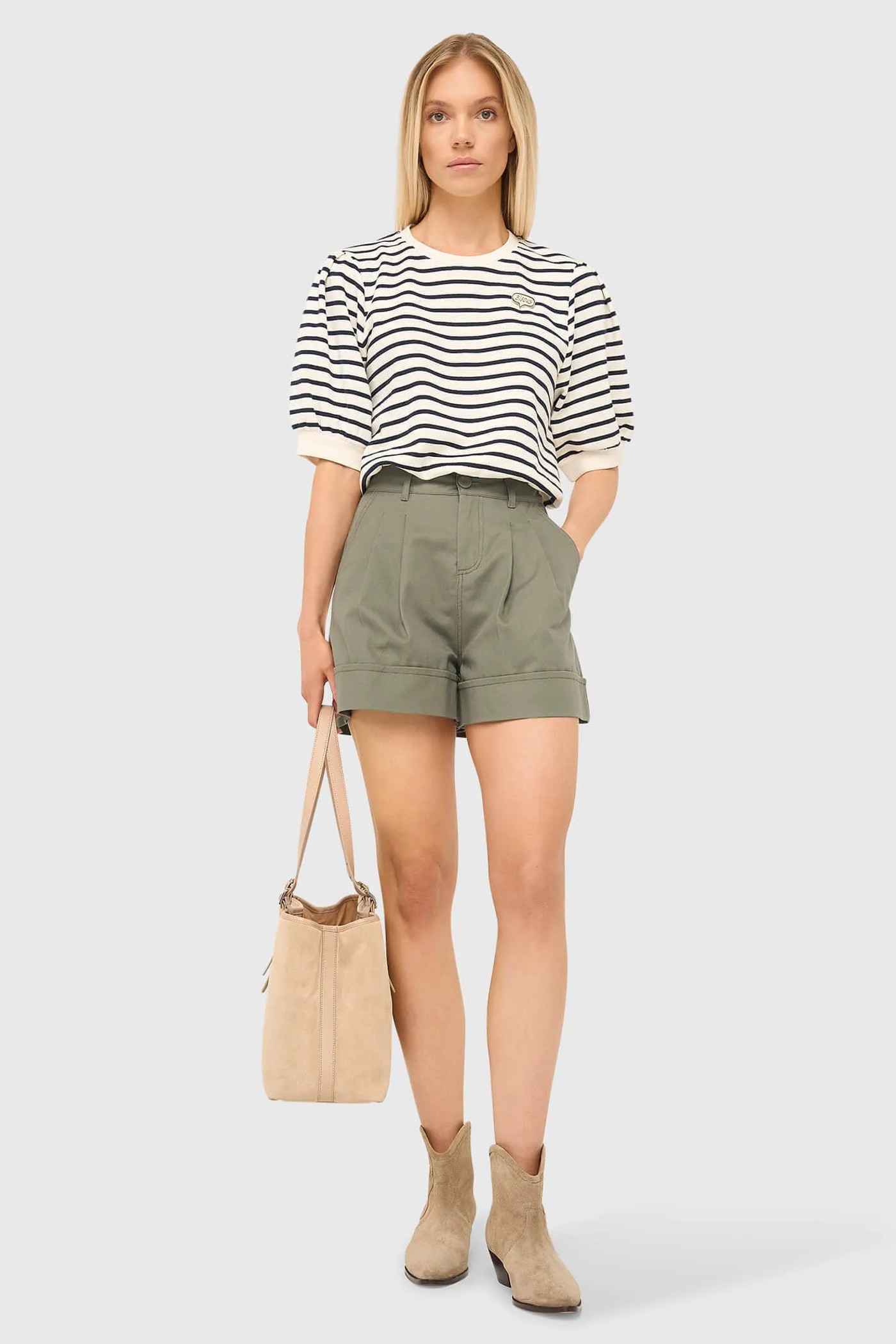 Groene Katoenen Shorts Dames Arthur