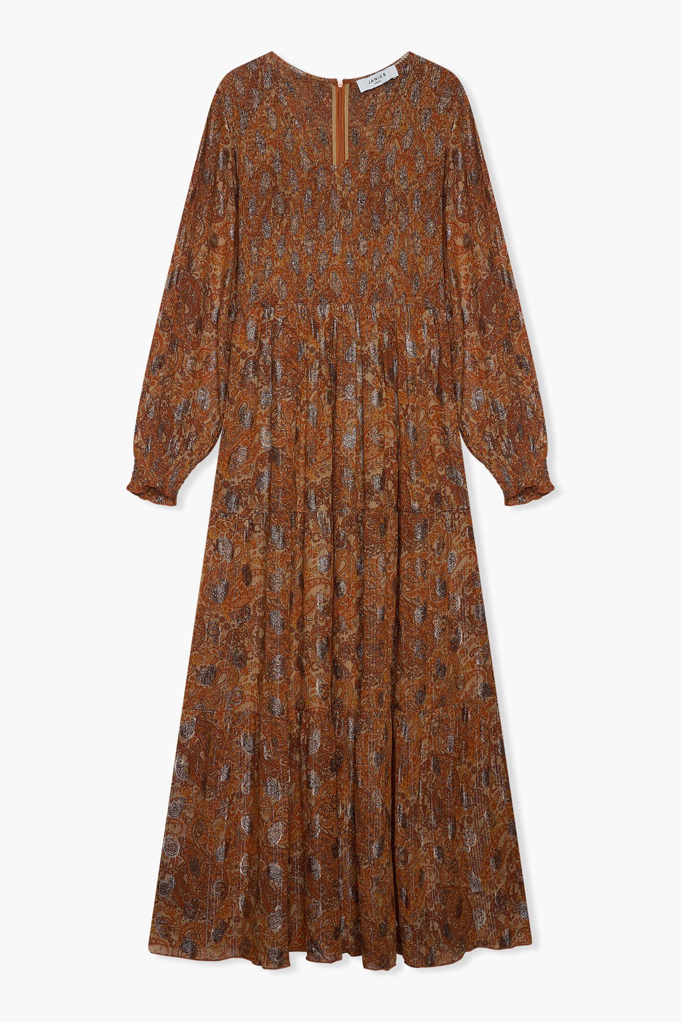 Jurk Lang Lurex Smog Finn Paisley