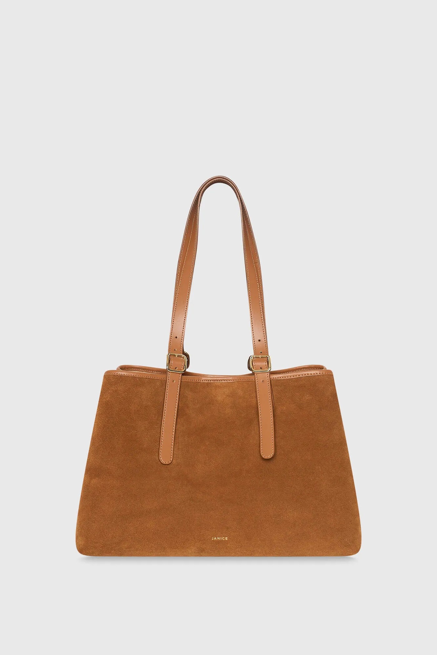 Suede Leren Dames Handtas Shopper Harper Camel