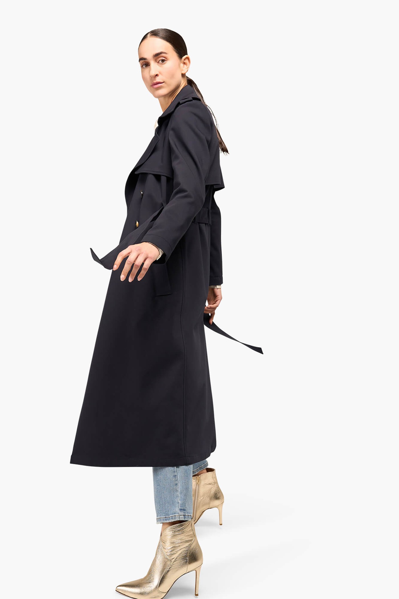 Trenchcoat Dames Robert Navy Blue