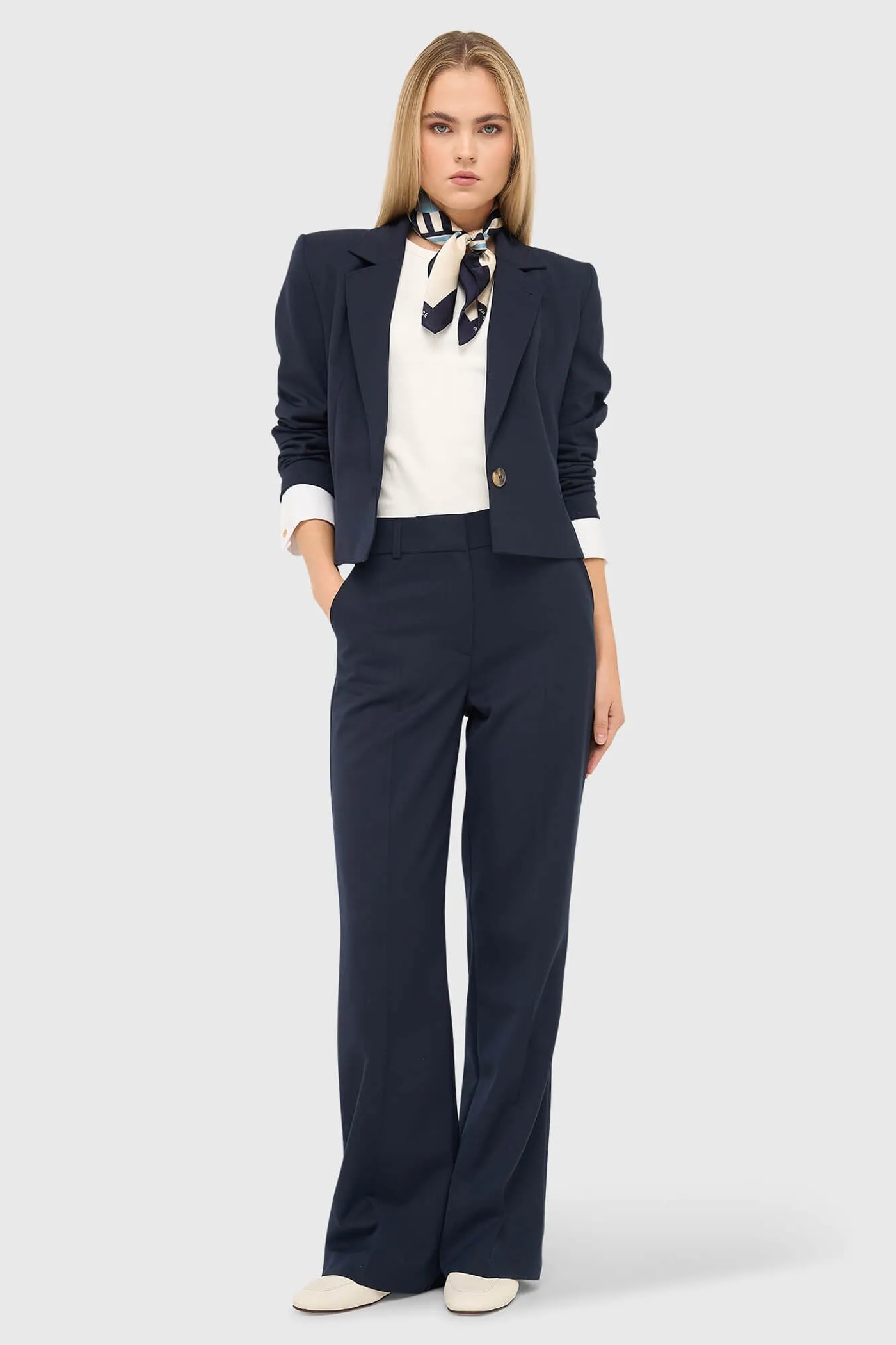 Broek Dames Rechte Wijde Pijp Emil Blauw