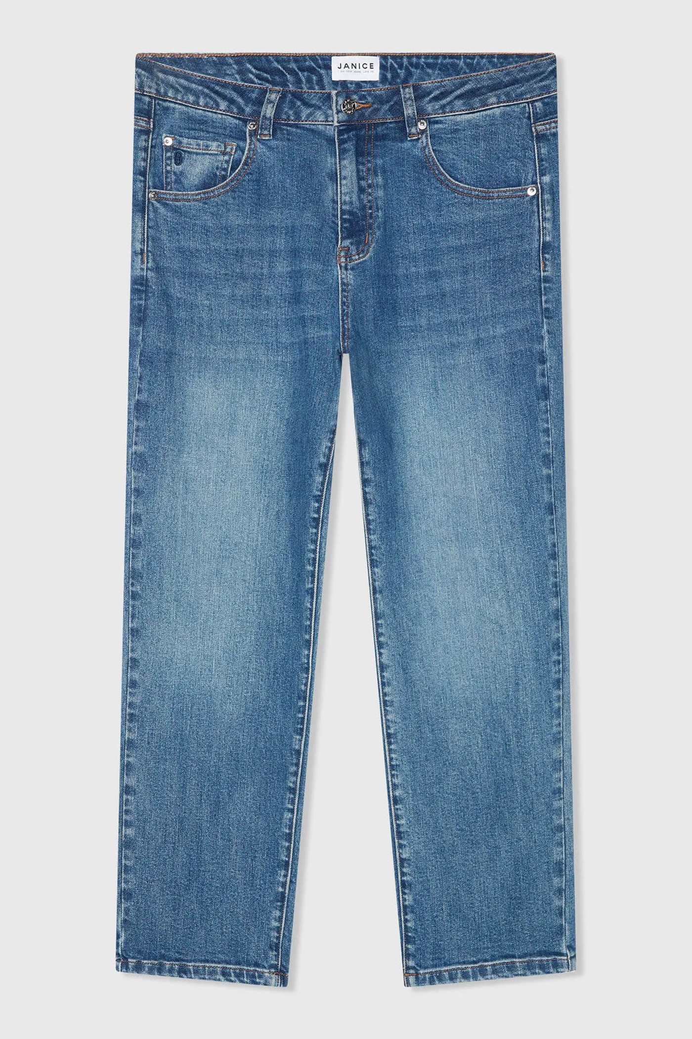 Boyfriend Jeans Dames Mid Rise Blauw 932 Bailey