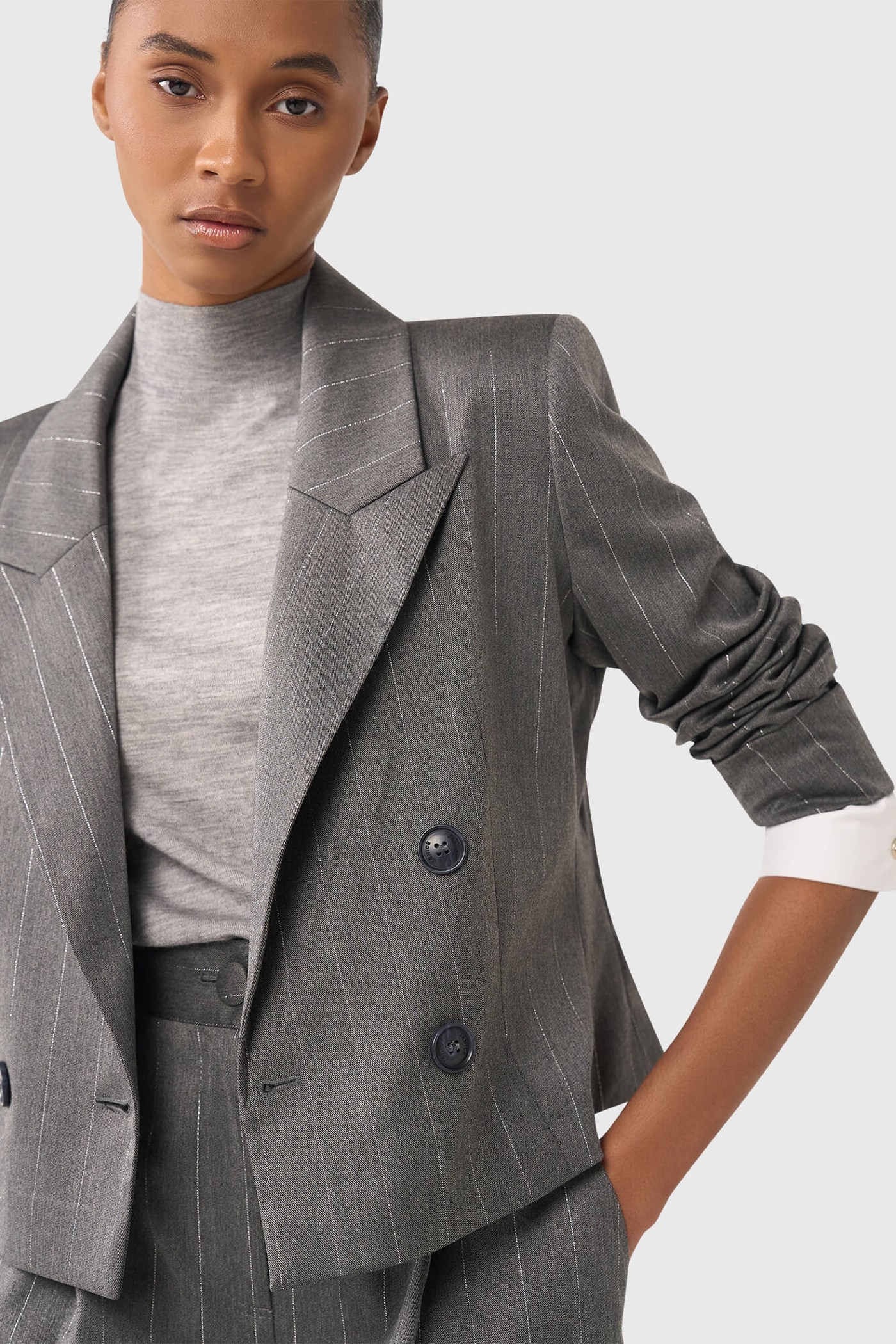 Stan Grijs Streep Lurex