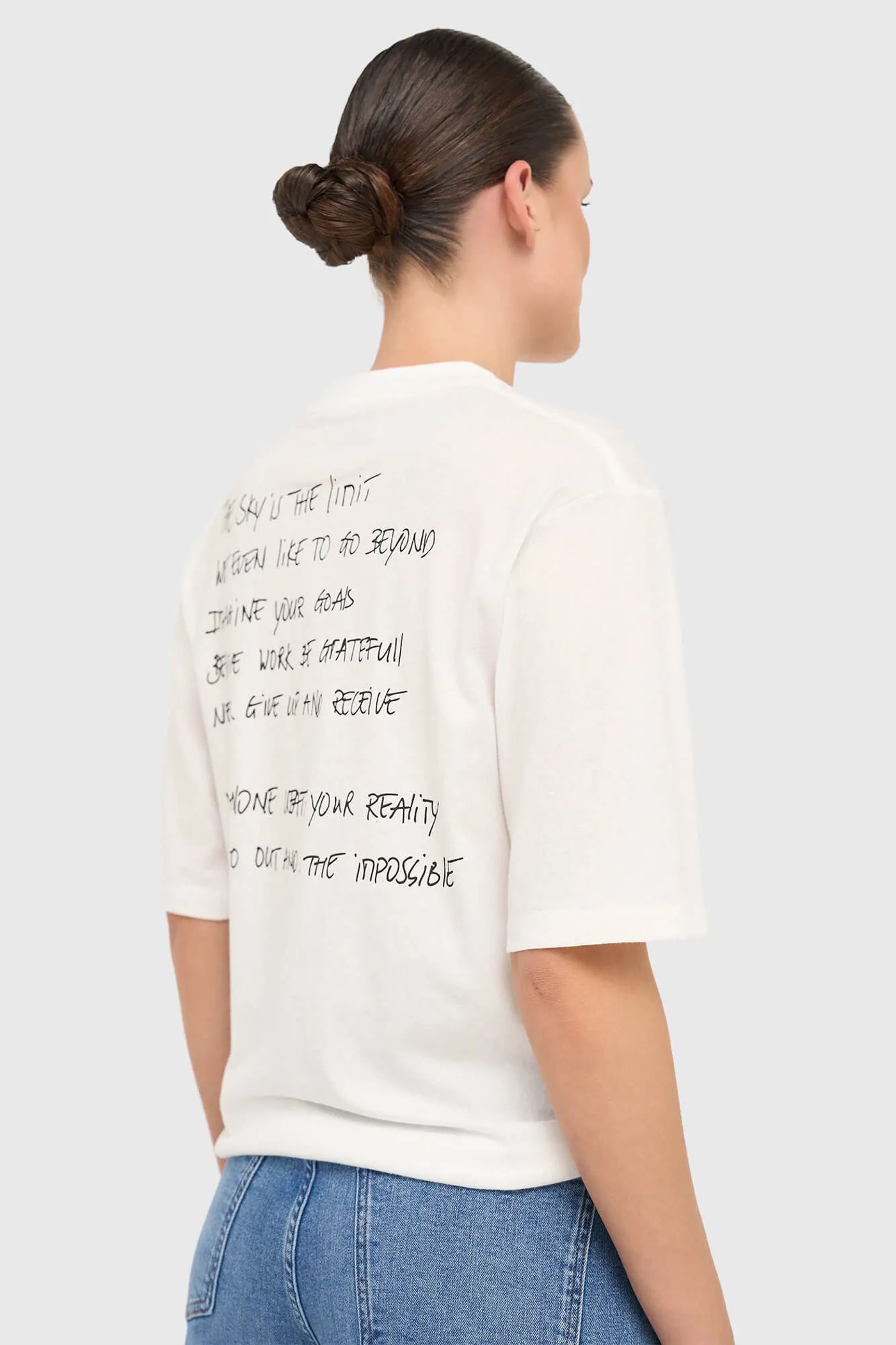 Wit Dames Shirt Katoen Adam Tekst