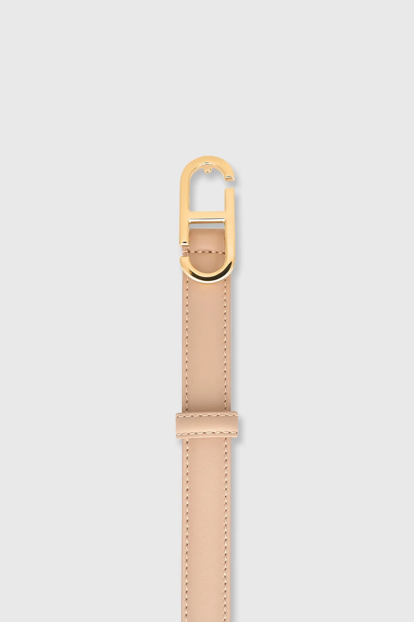 Leren Riem Dames Trophy Taupe Gouden Buckle