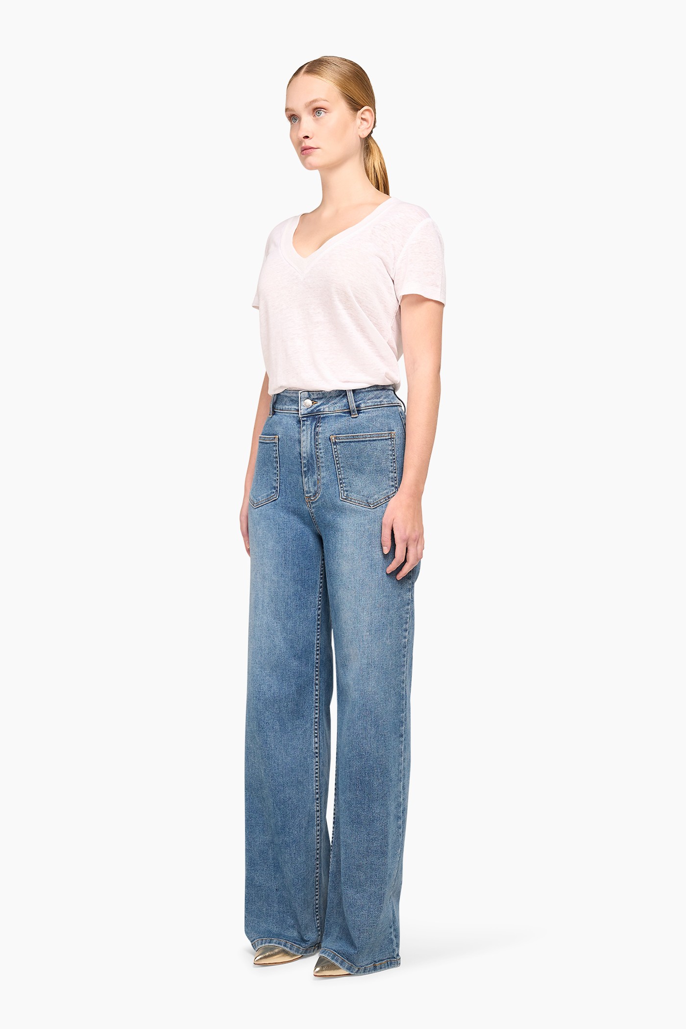 High Rise Flared Jeans Dames Jagger Blauw 422