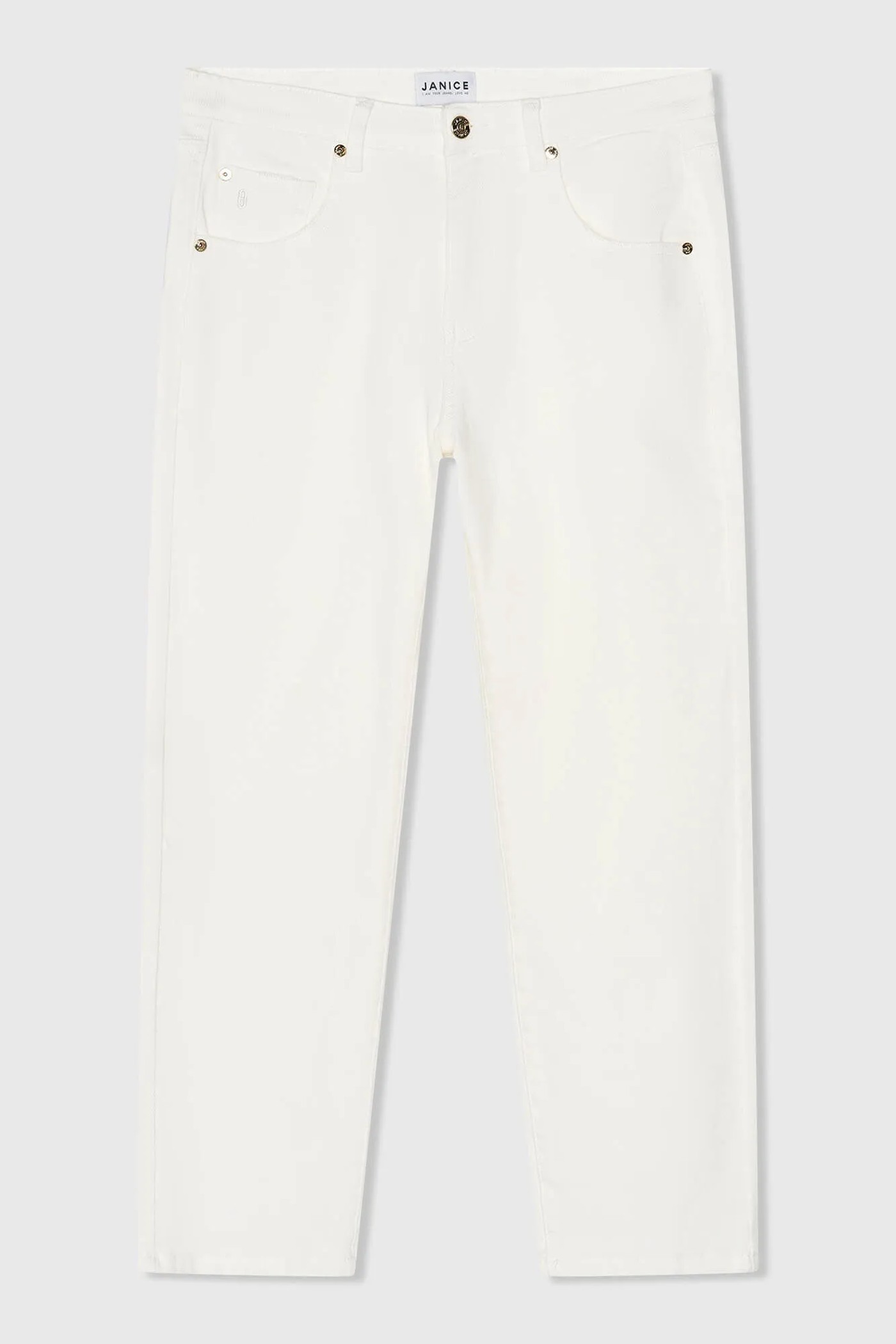 Boyfriend Jeans Dames Mid Rise Stretch Bailey Wit 183