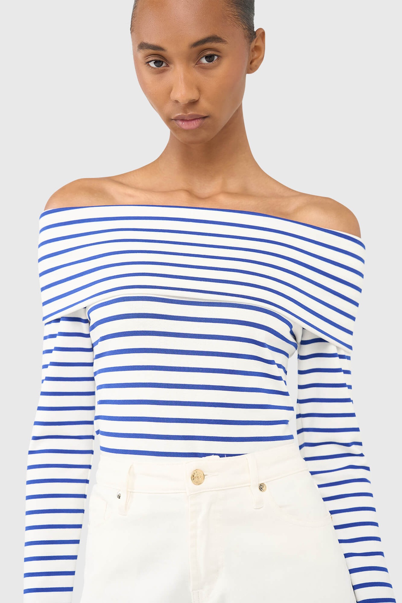 Newton Top Strepen Licht Blauw