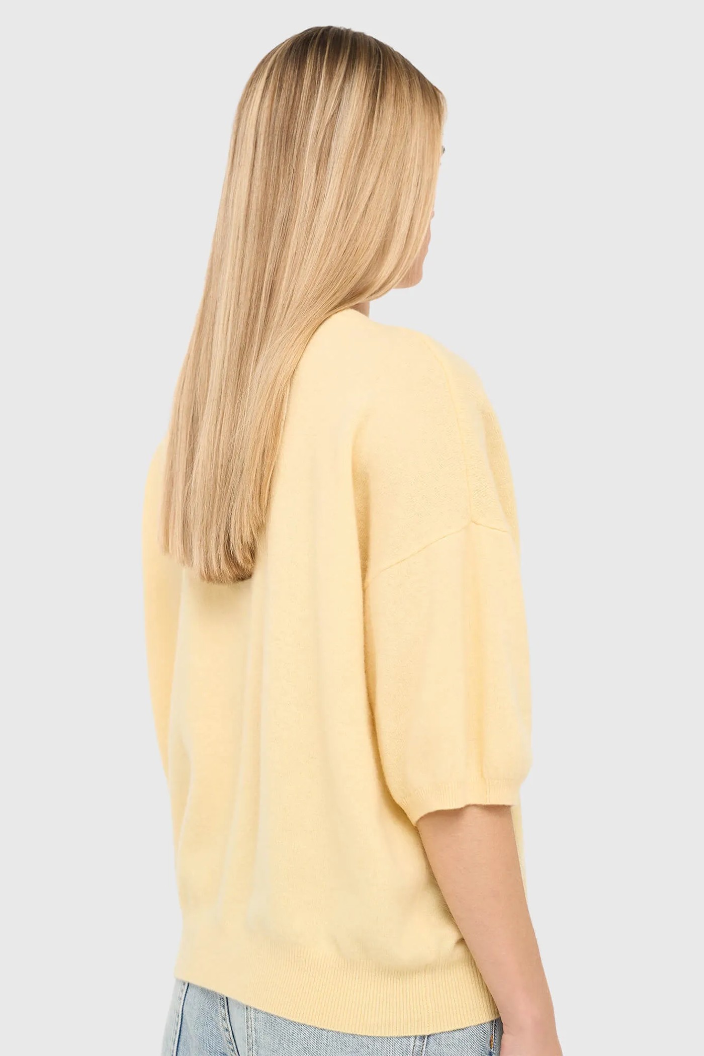 Cashmere Dames Trui V Hals Romeo Geel