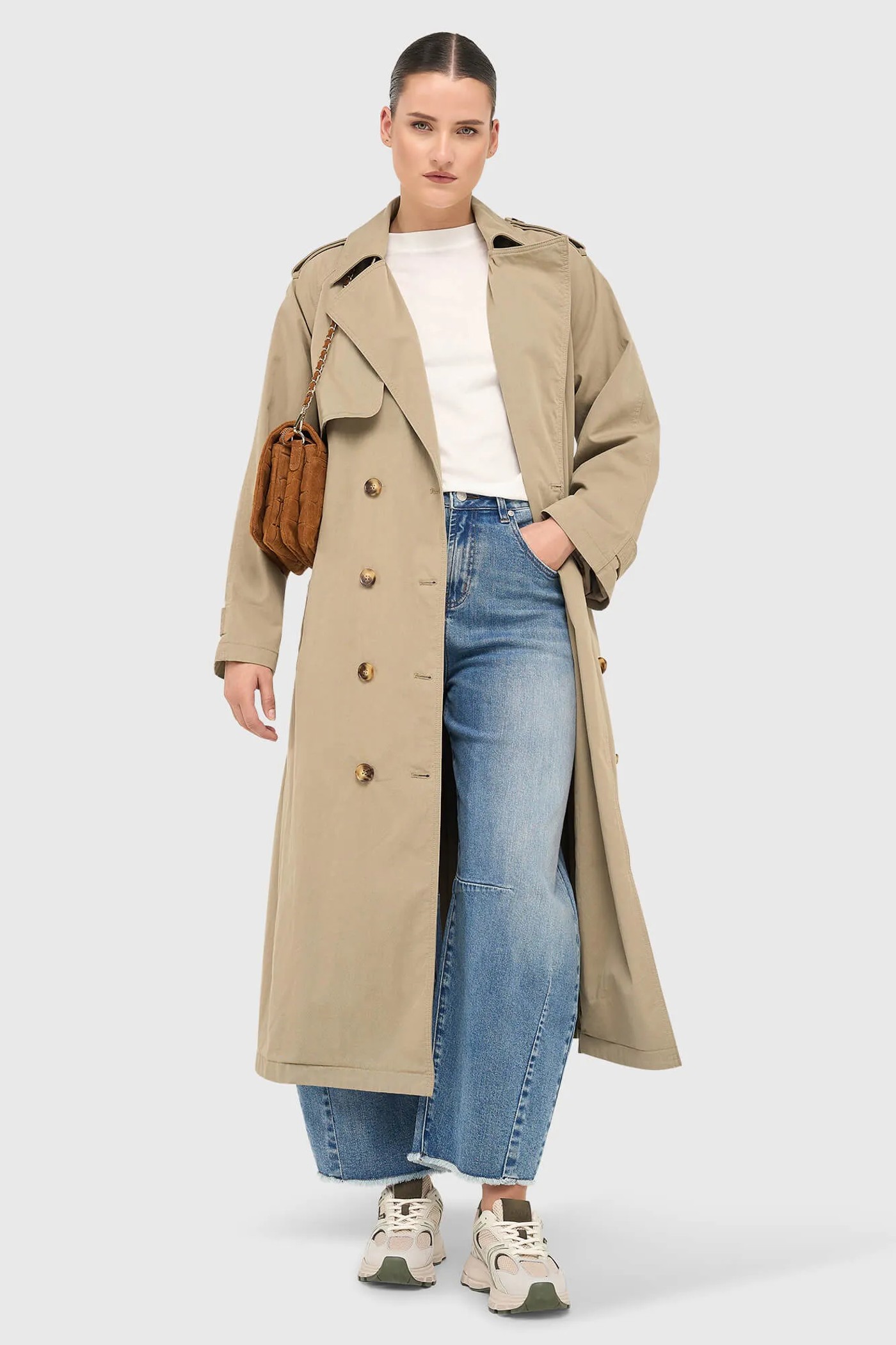 Trenchcoat Dames Oversized Cedric groen