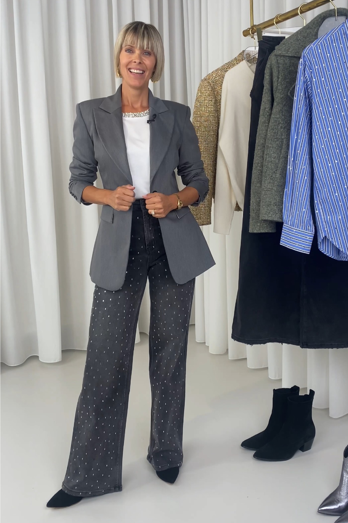 Getailleerde blazer grijs