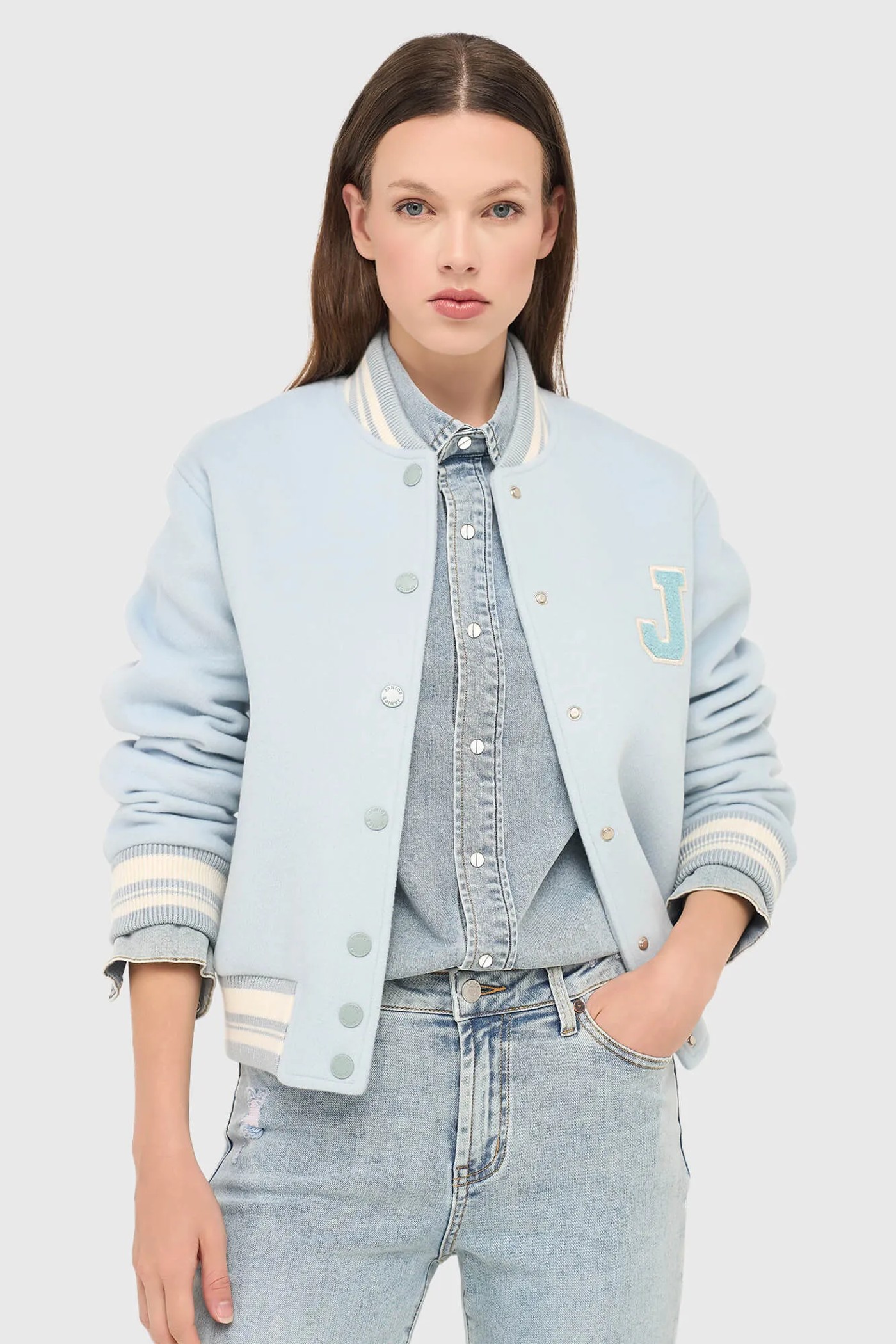 Cashmere Bomberjack Dames Double Face Beige Collin Blauw