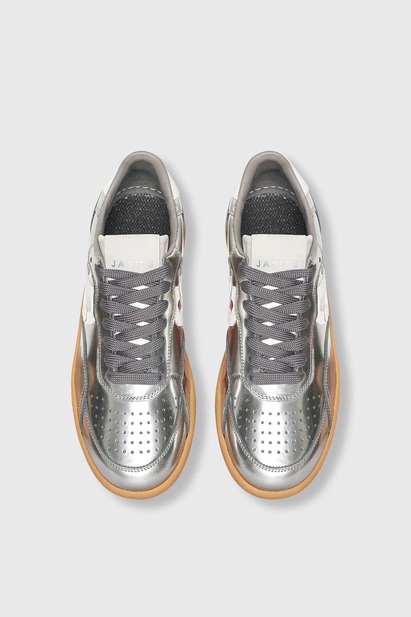 Sneakers Dames Handbal Vintage Stanley Zilver Spiegel