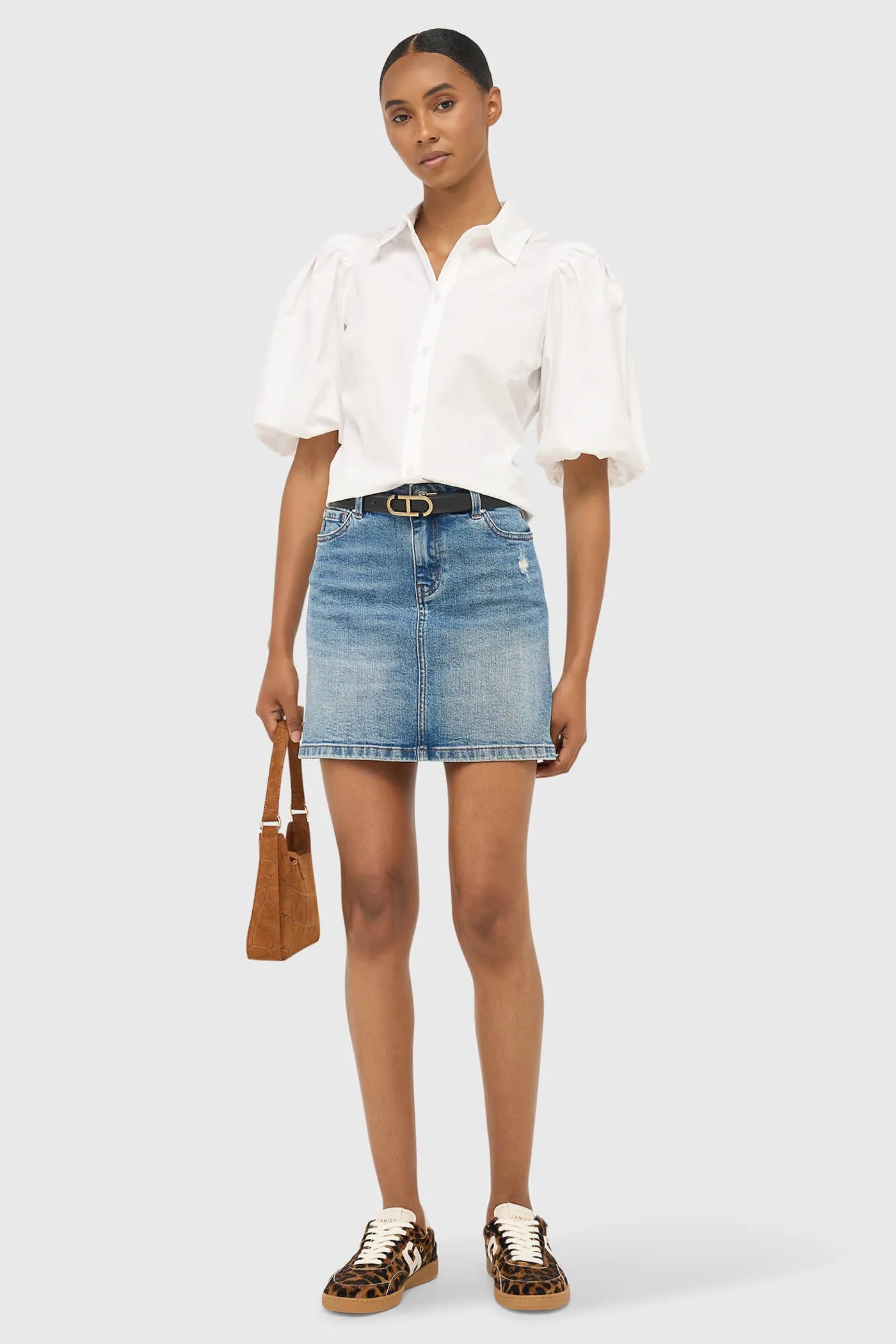 Denim Rok Kort Benson Blauw 379