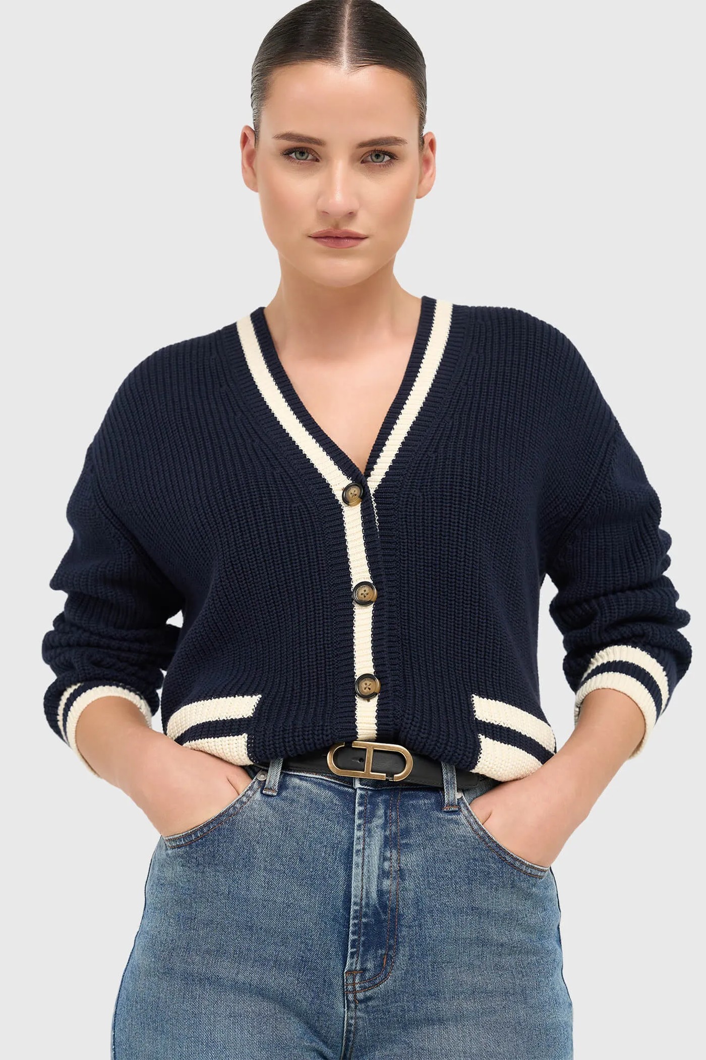 Katoenen Vest Knopen Dames Mars Blauw