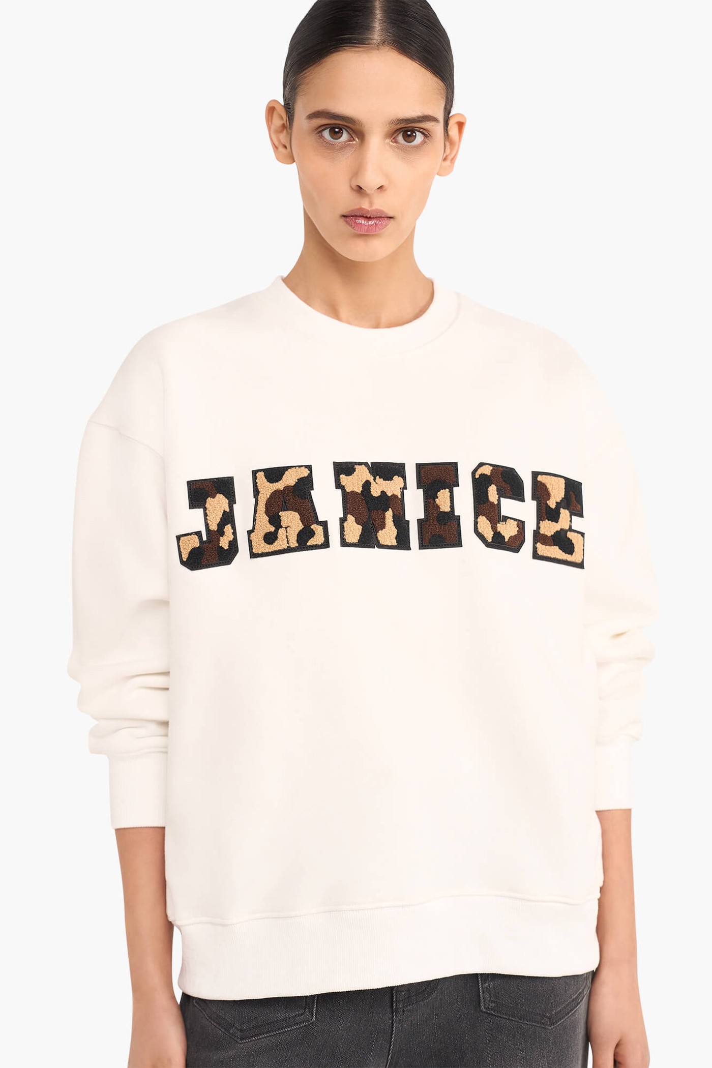 SWEATER DAMES KATOEN LOGO CAMO ANDY OFF WHITE