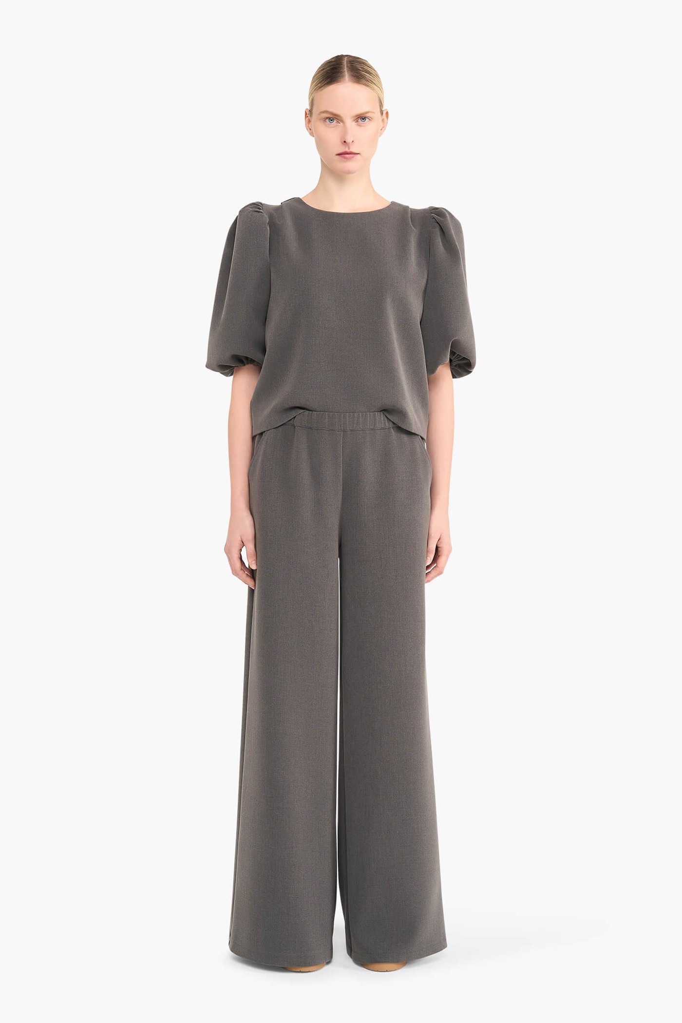 BROEK WIJDE PIJP ELASTIEK RINGO GRIJS