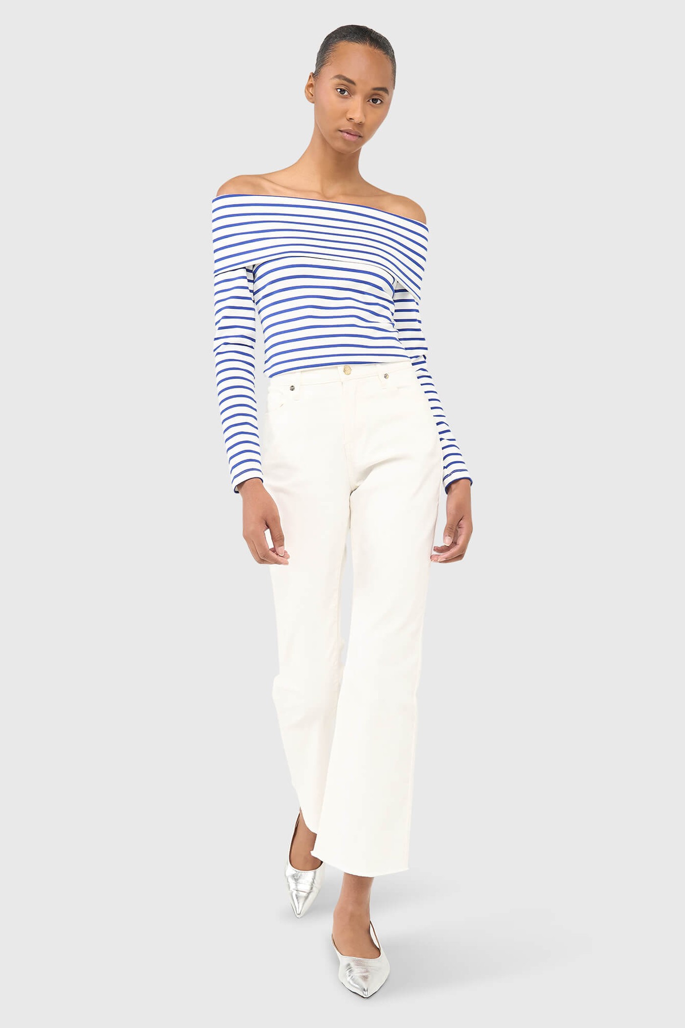 Newton Top Strepen Licht Blauw