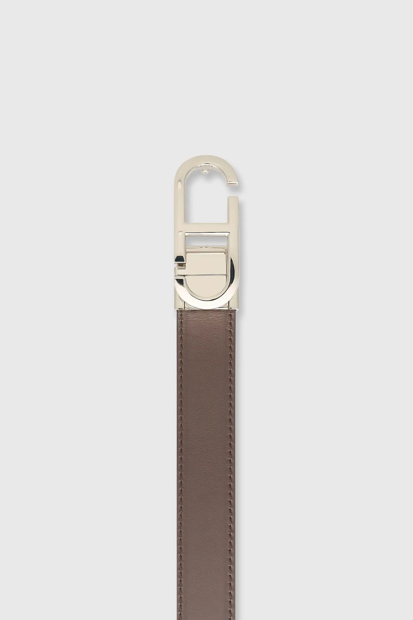 Leren Dames Riem Reversible Zwart Bruin Zilver Trophy Buckle