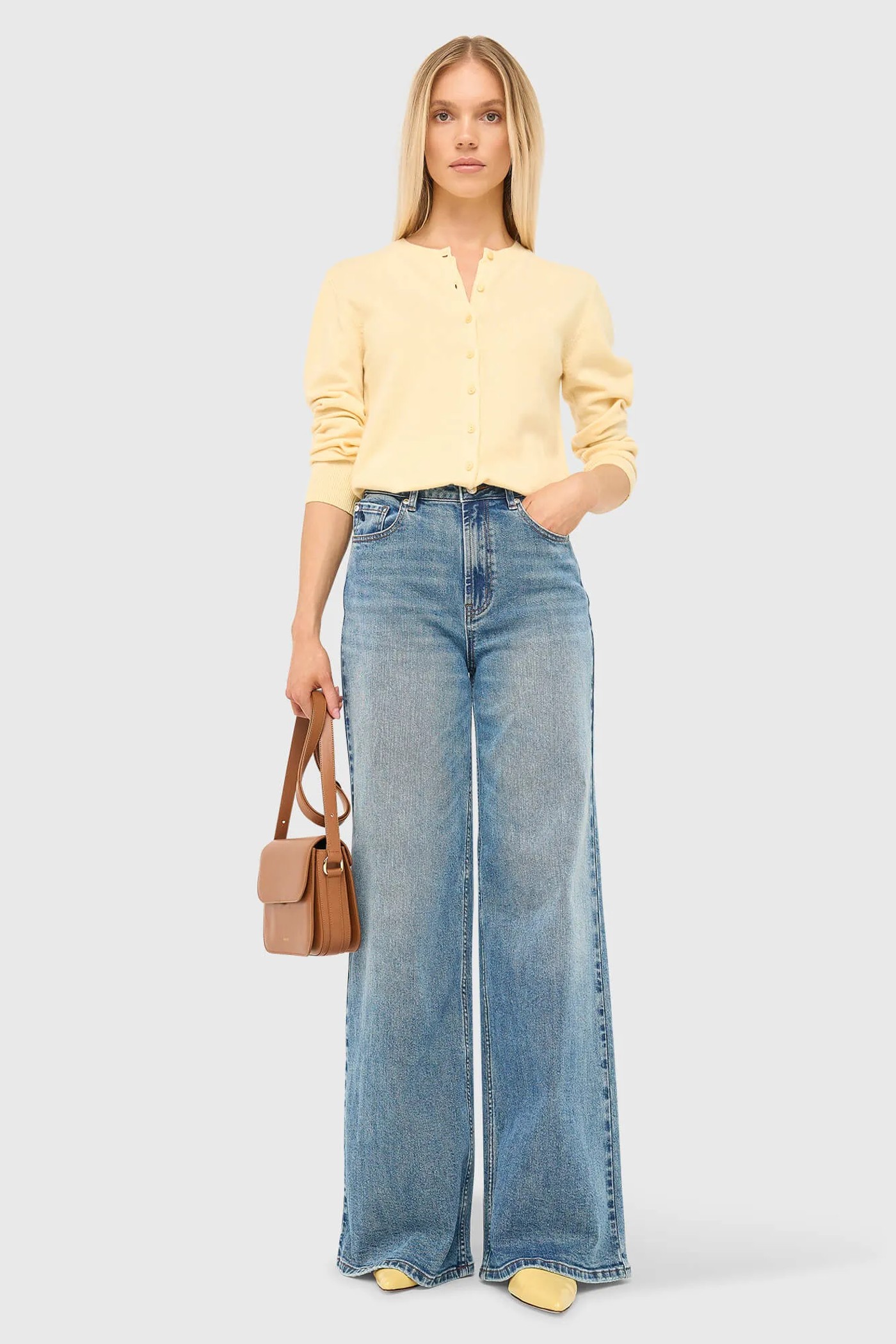 Jeans Dames Wide Leg High Rise Stretch Mason Blauw 379