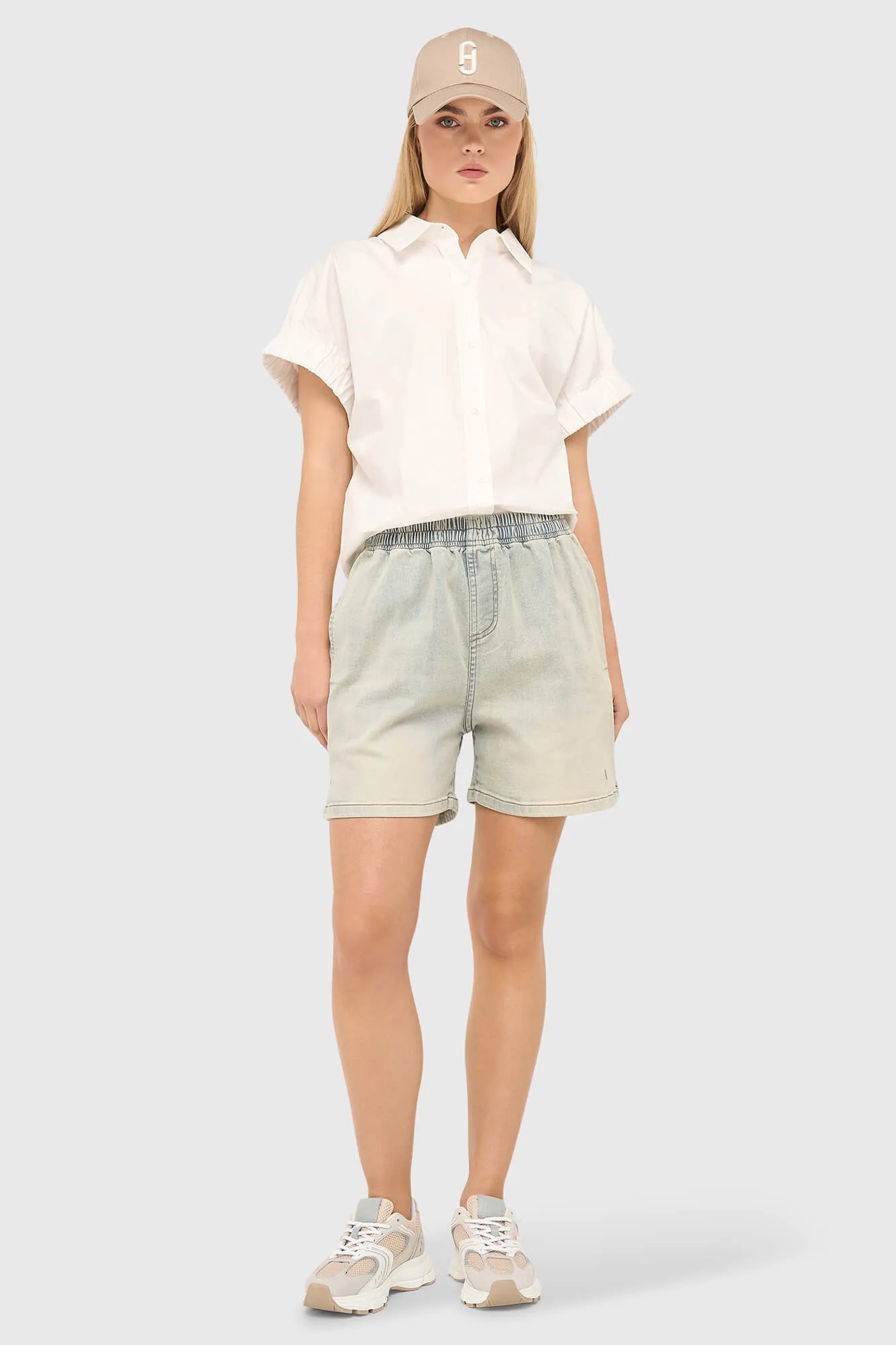 Jeans Shorts Dames Stretch Elastiek Riott Blauw 004