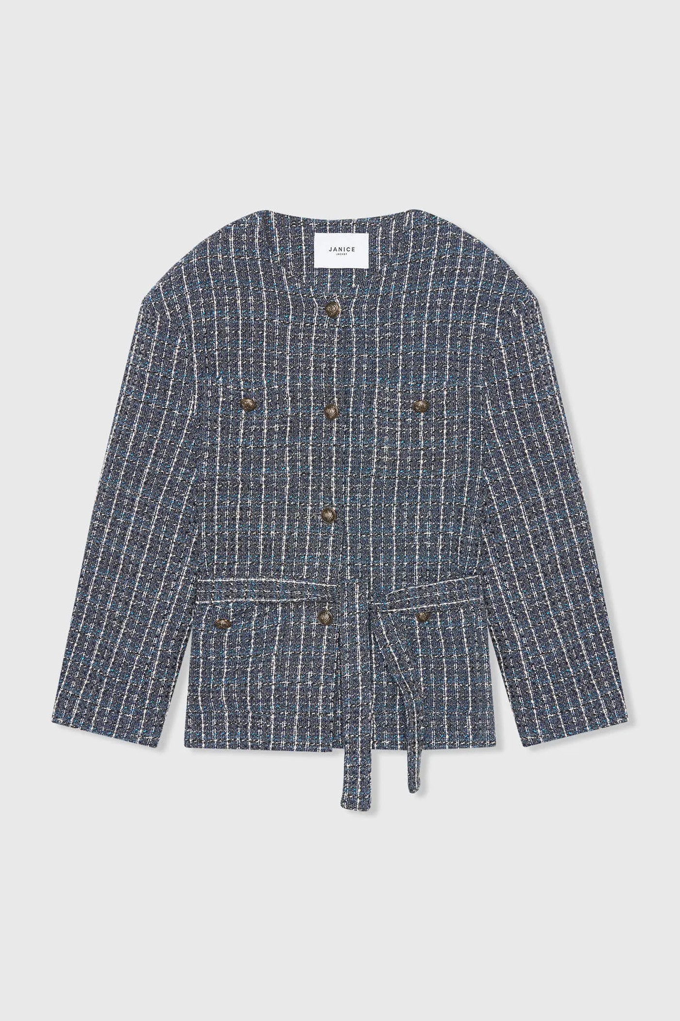 Kimono Jas Dames Tweed Blauw Harley