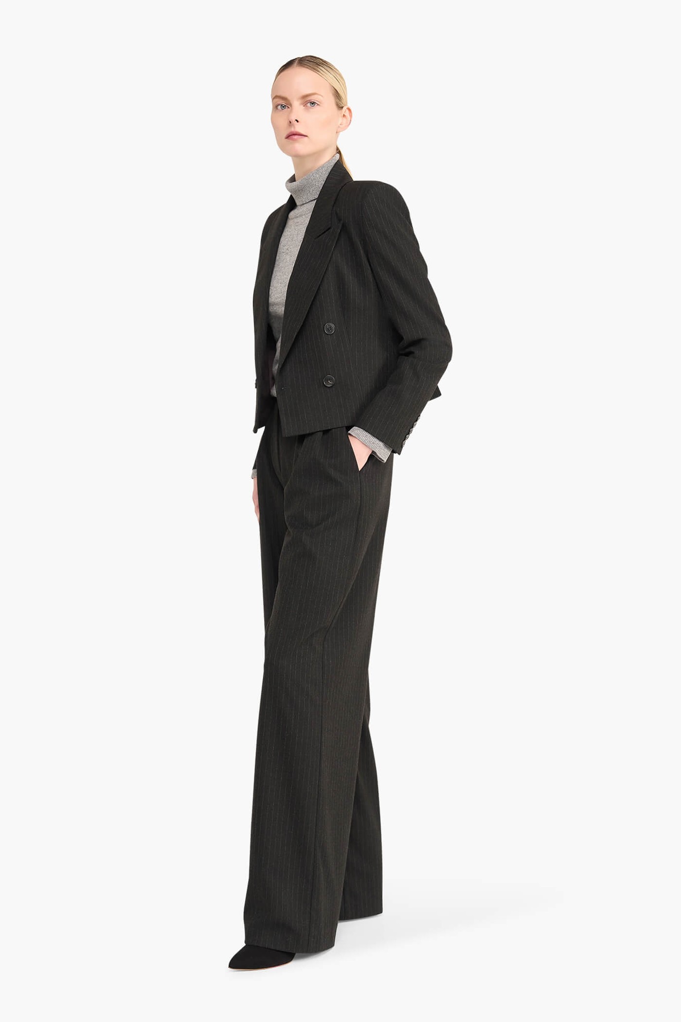 Blazer Dames Kort Stan Zwart Streep