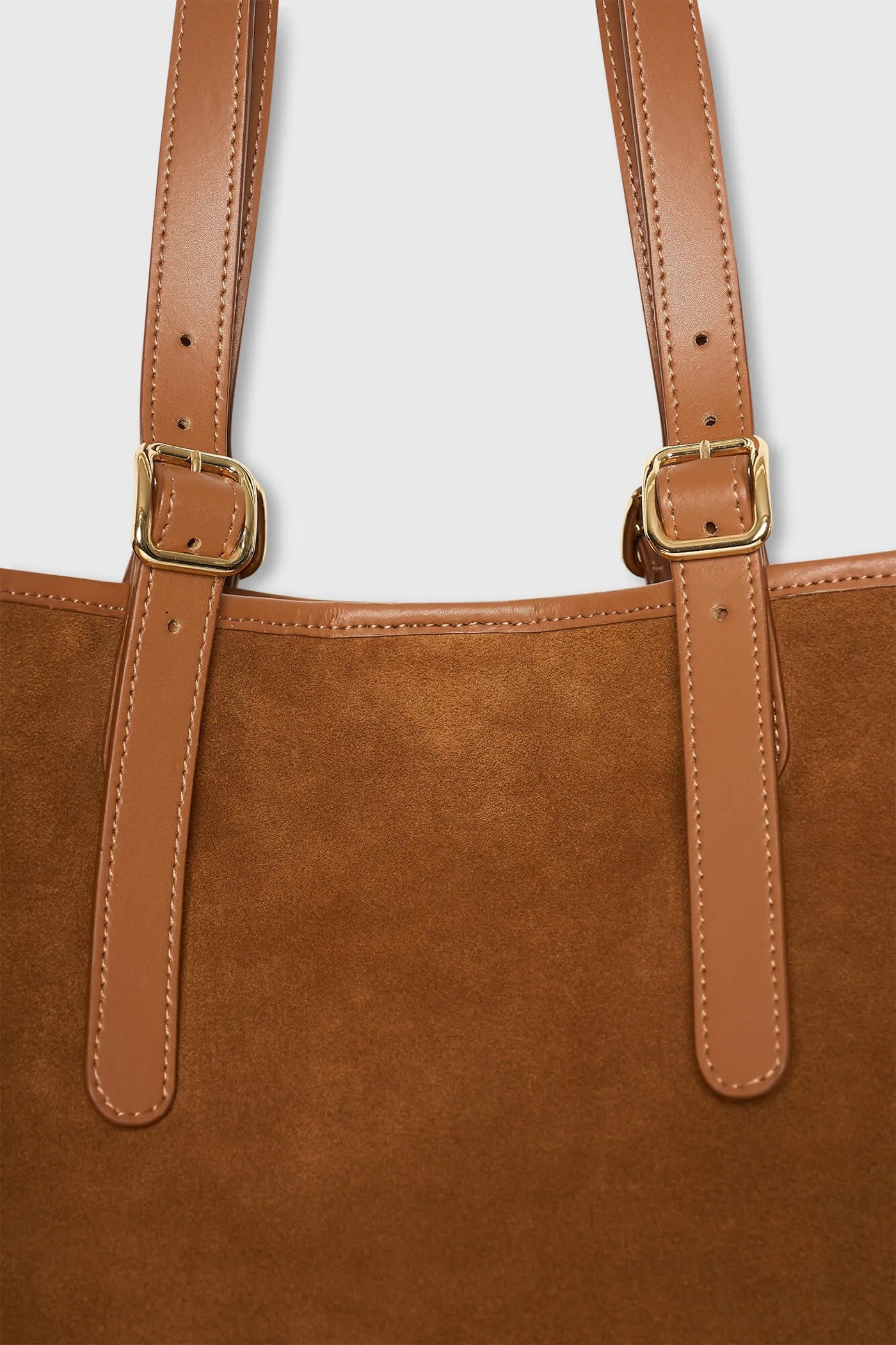 Suede Leren Dames Handtas Shopper Harper Camel