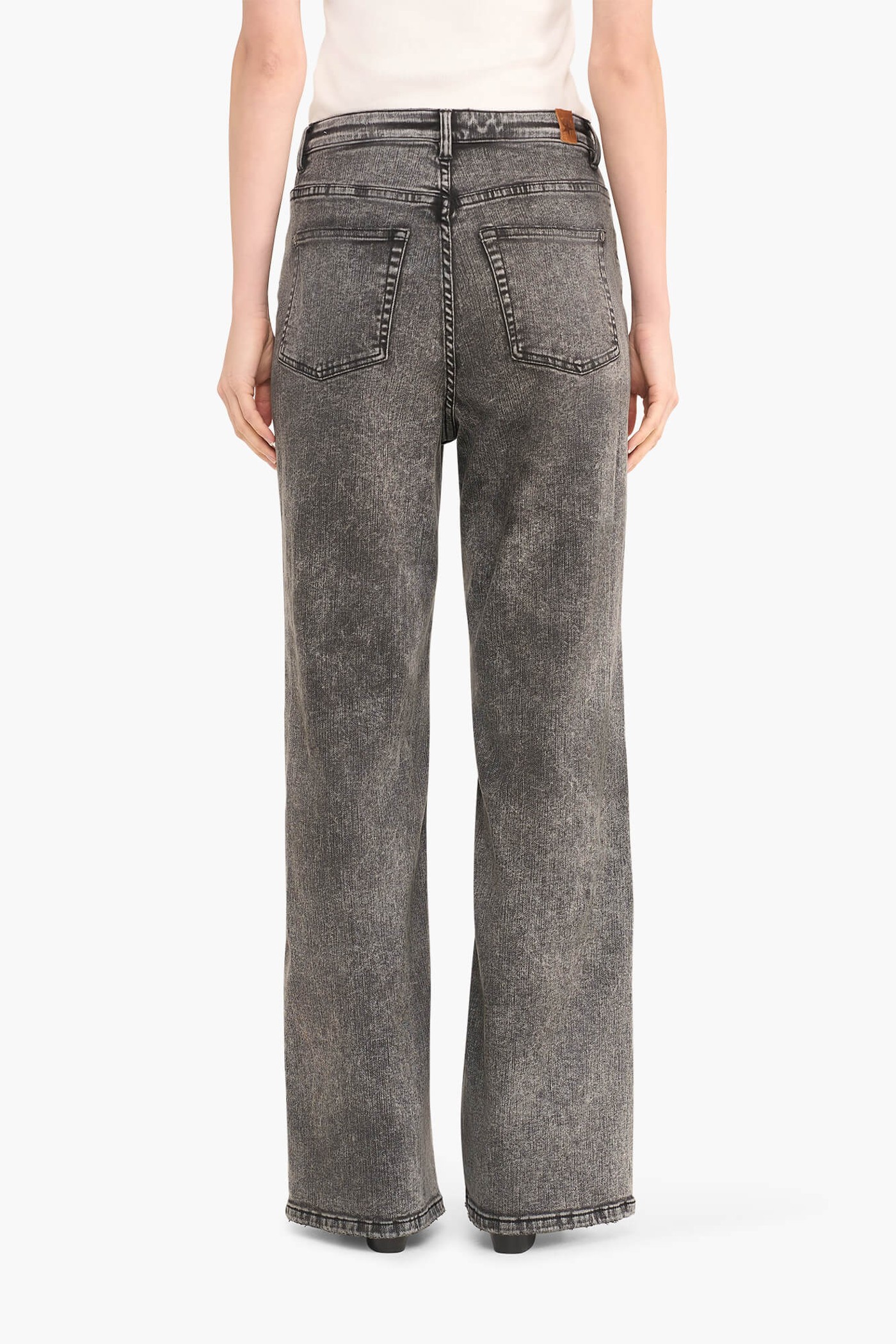 Jeans Dames Wijde Pijp Jason Zwart 100