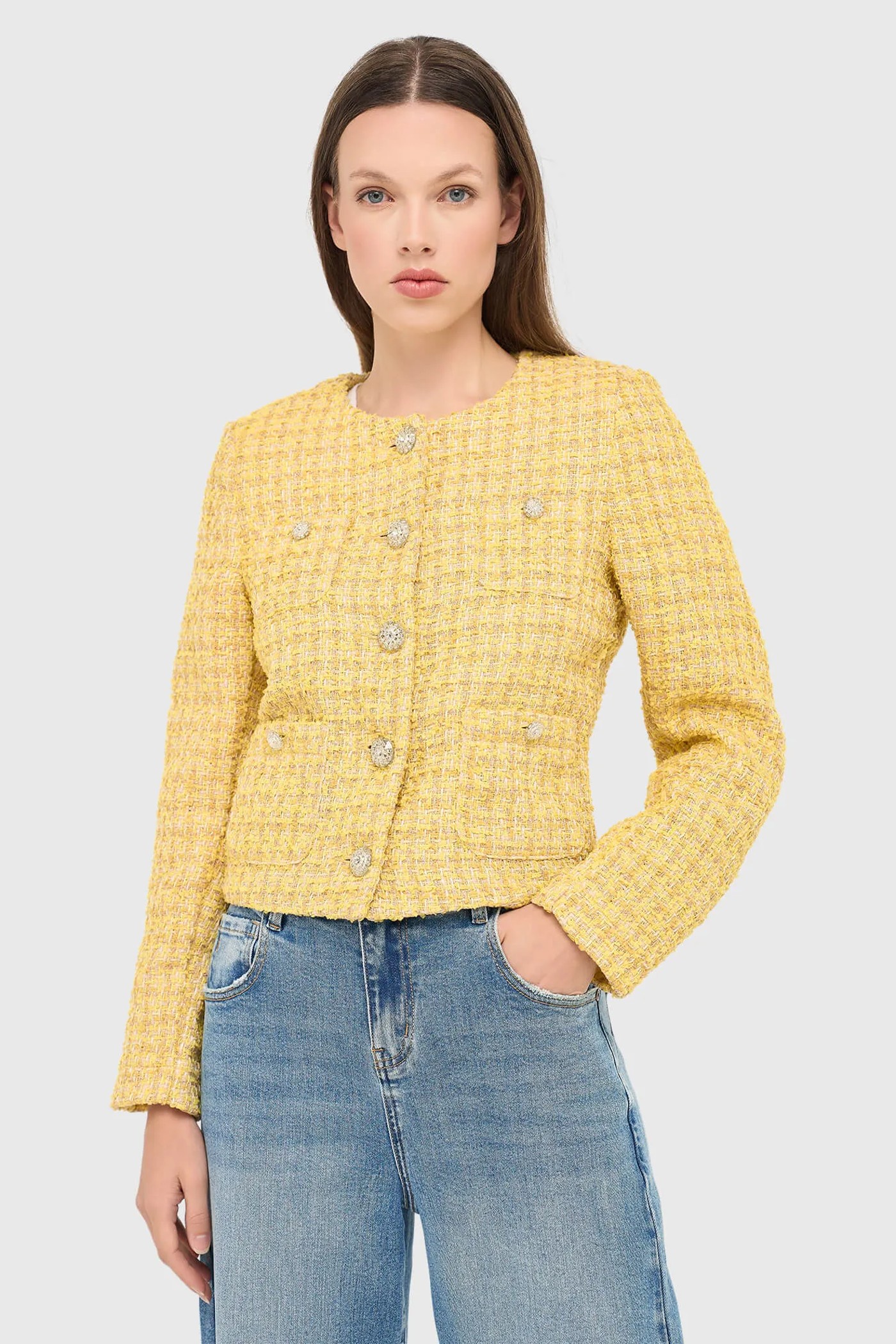 Dames Blazer Jasje Tweed Laurent Geel