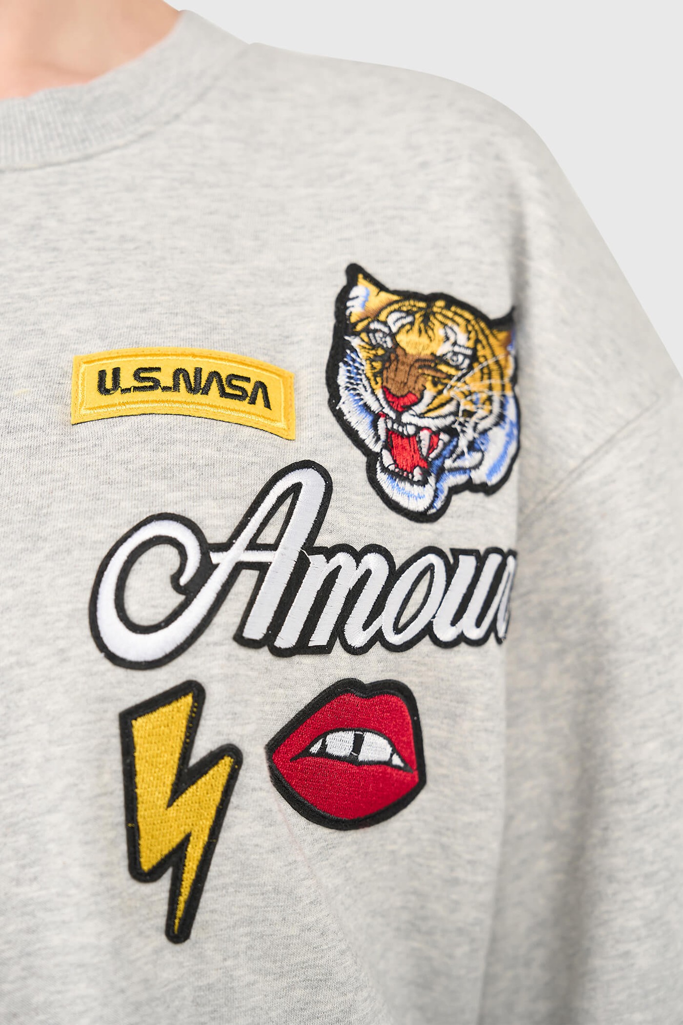 Andy Sweater Grijs Patches