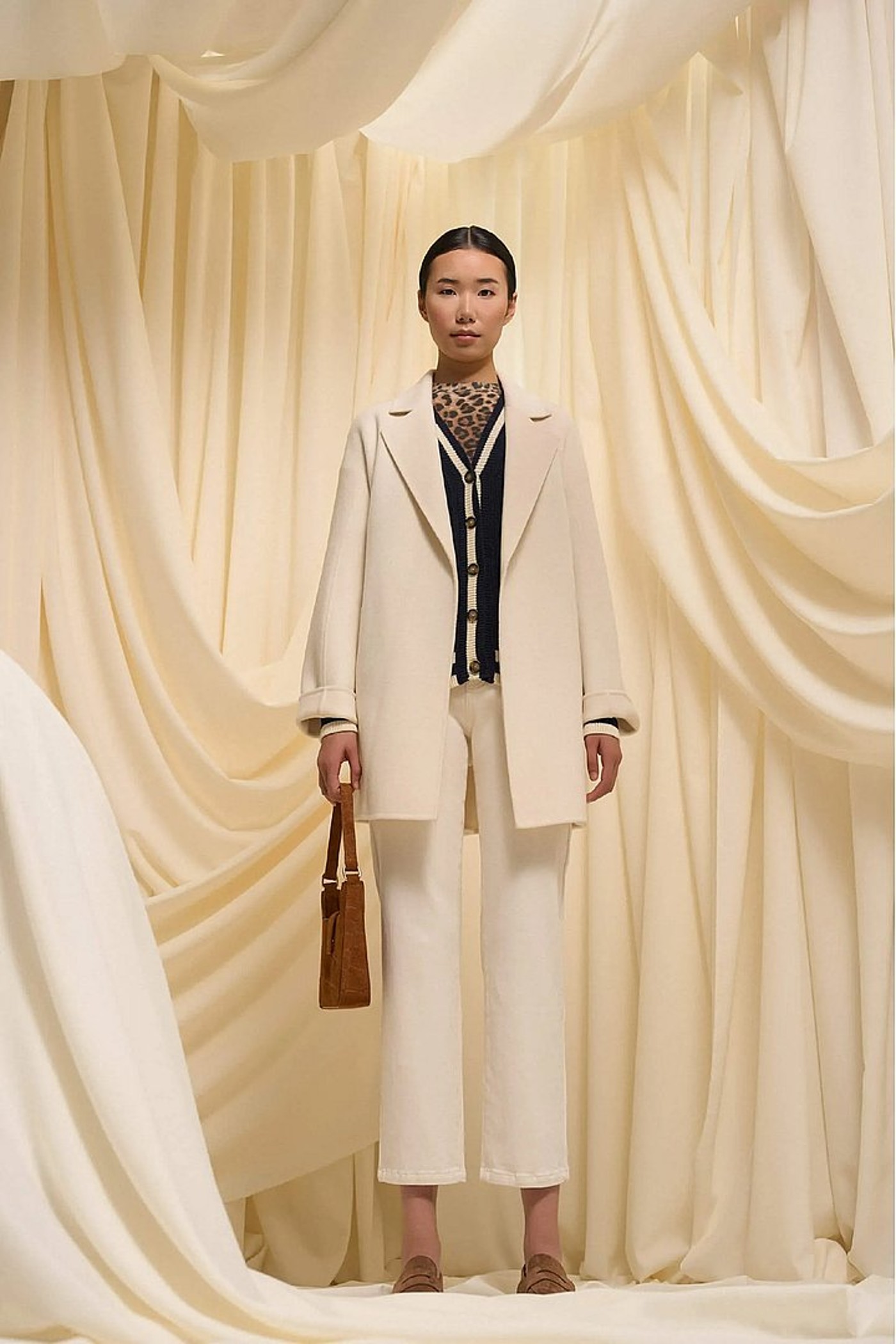 Cashmere Dames Jas Double Face Calvin Beige