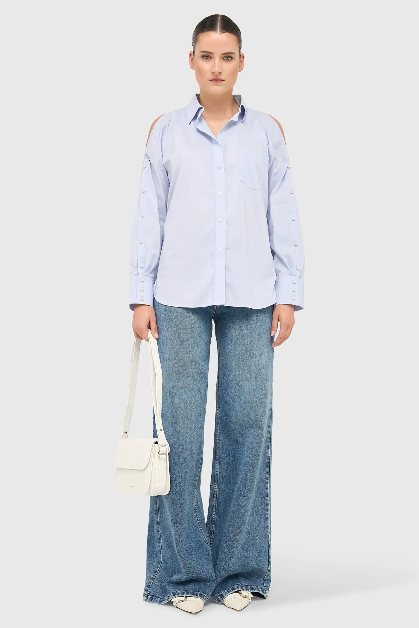 Blouse Dames Katoen Blauw Paul