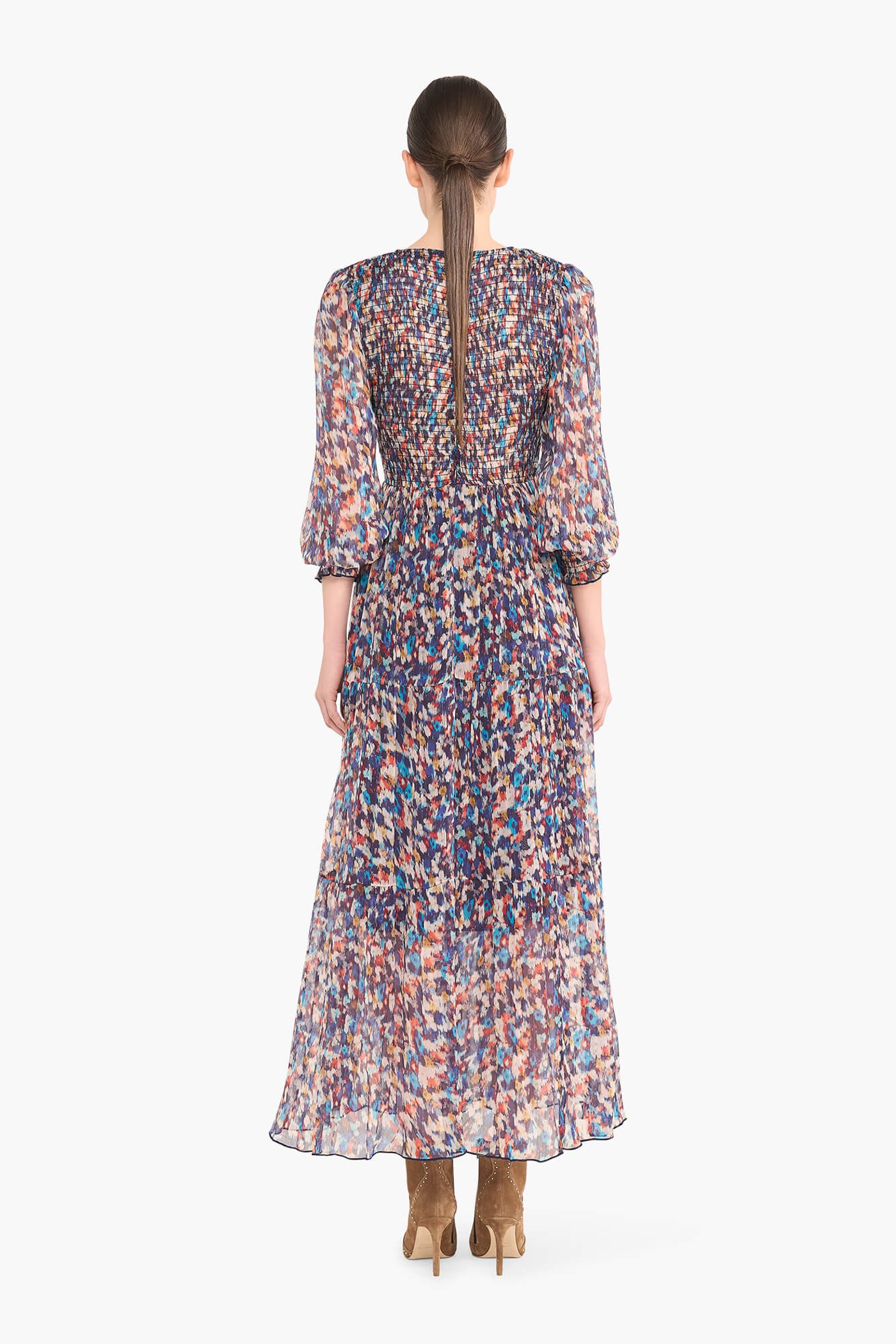 Jurk Lang Print Smog Finn Blauw